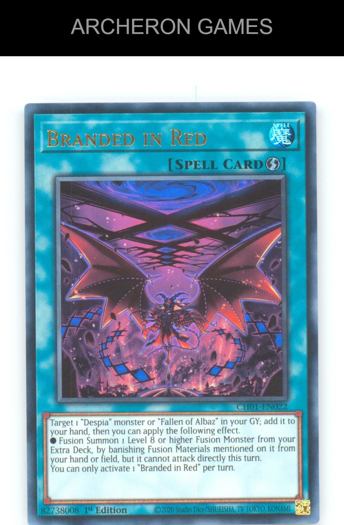 Branded in Red Ultra Rare YUGIOH Card 1st Edition