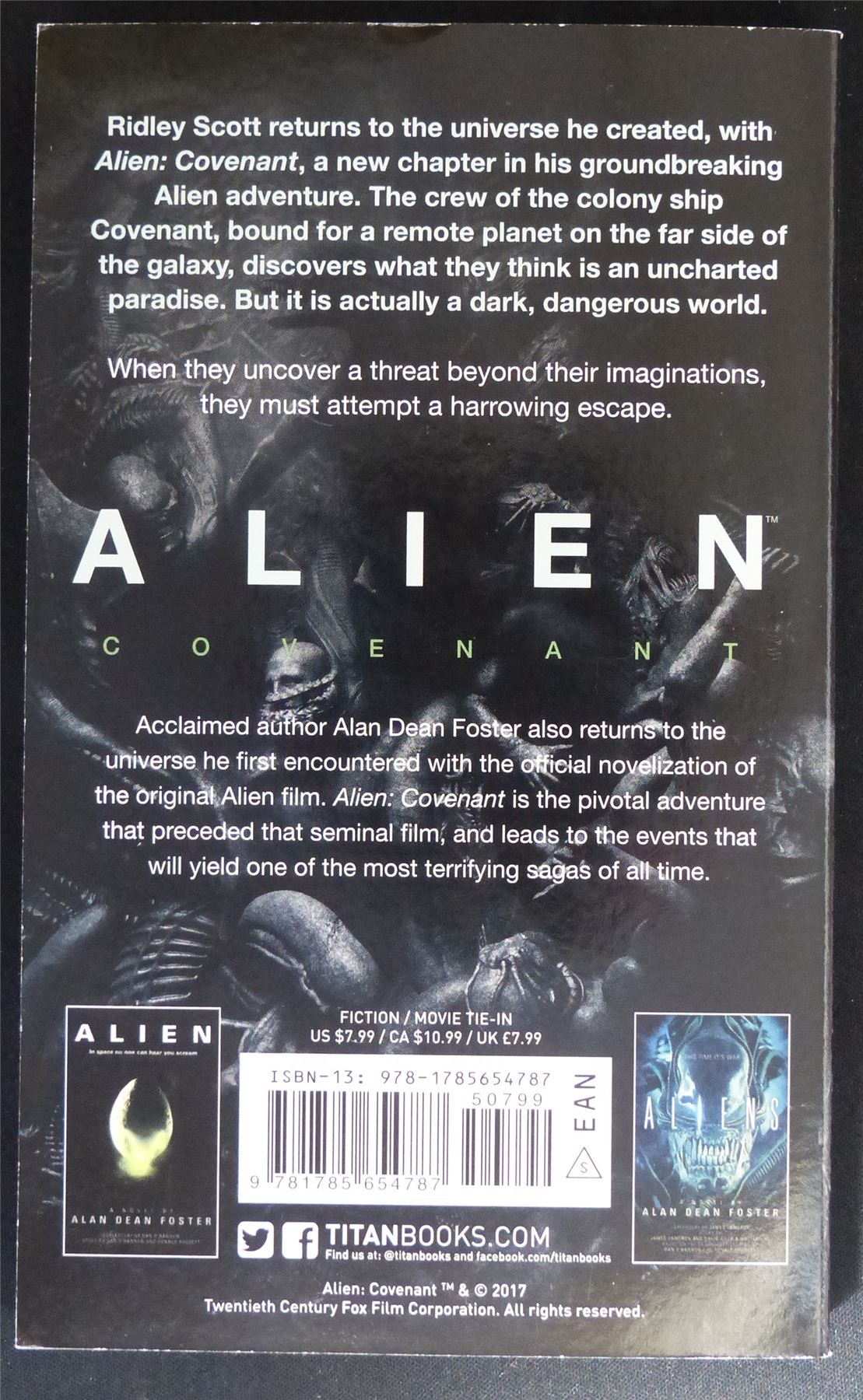 Alien Covenant - Titan Novel Book Softback #AC