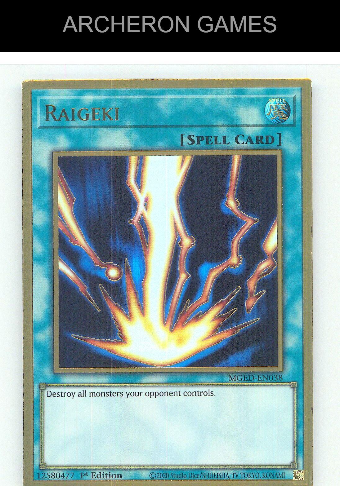 Raigeki Premium Gold Rare YUGIOH Card 1st Edition