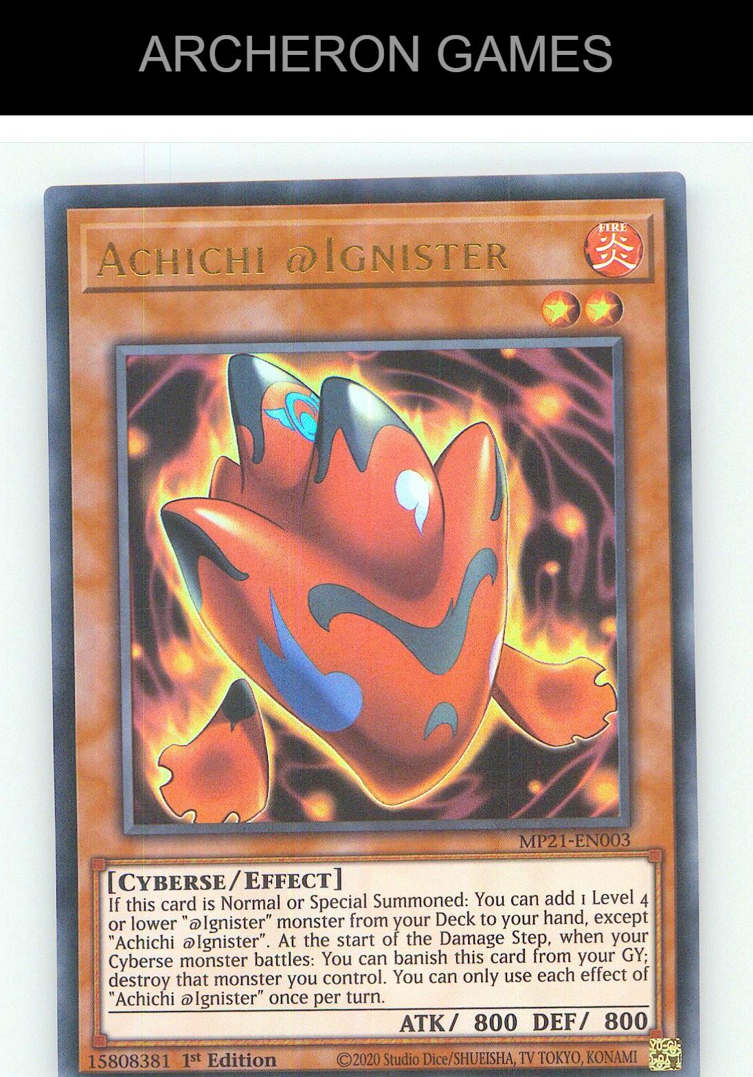 Achichi @Ignister Ultra Rare YUGIOH Card 1st Edition
