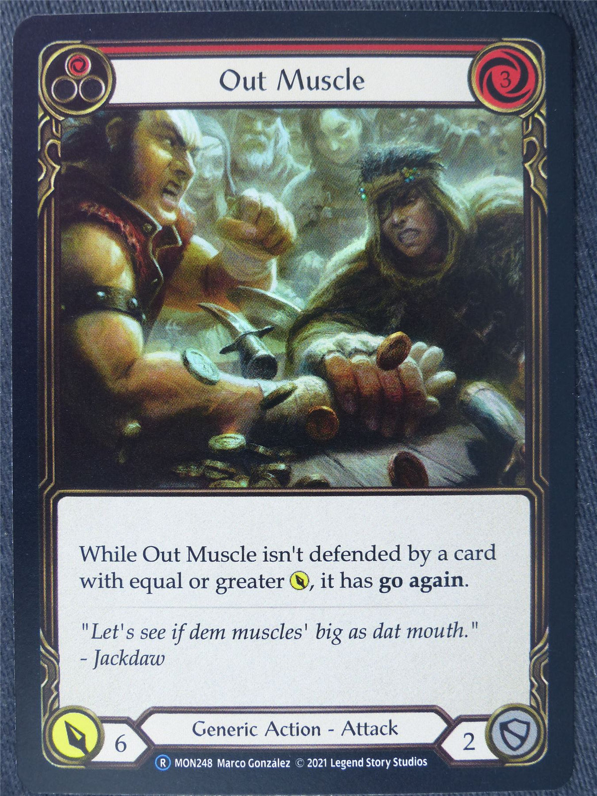 Out Muscle Red Foil - Monarch Unlimited - Flesh and Blood Cards #IK