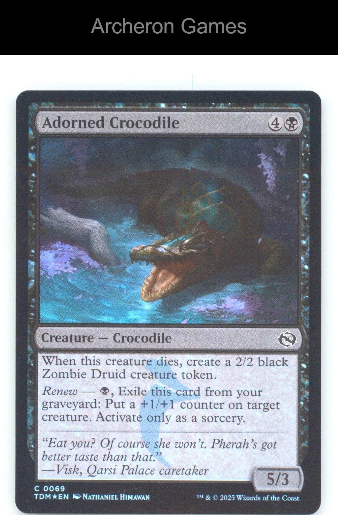 Adorned Crocodile TDM 69 C MTG Card Tarkir: Dragonstorm Foil