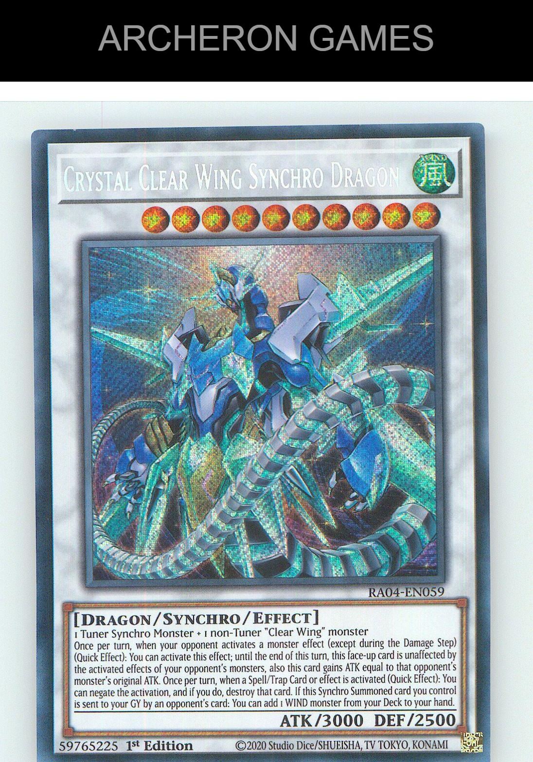 Crystal Clear Wing Synchro Dragon (Secret Rare) SEC YUGIOH Card 1st Edition