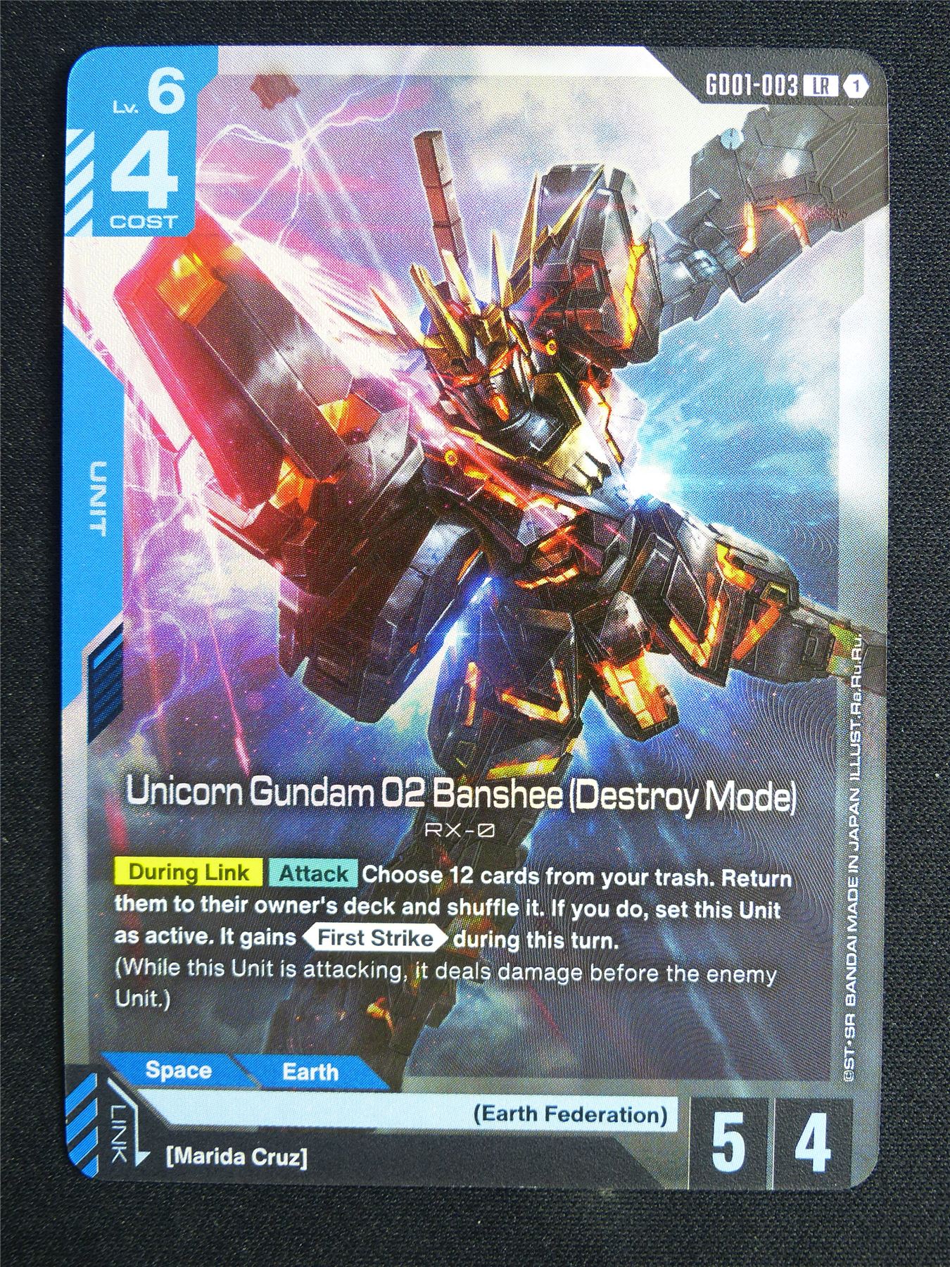 Unicorn Gundam 02 Banshee Destroy Mode GD01-003 LR - Gundam Card #585