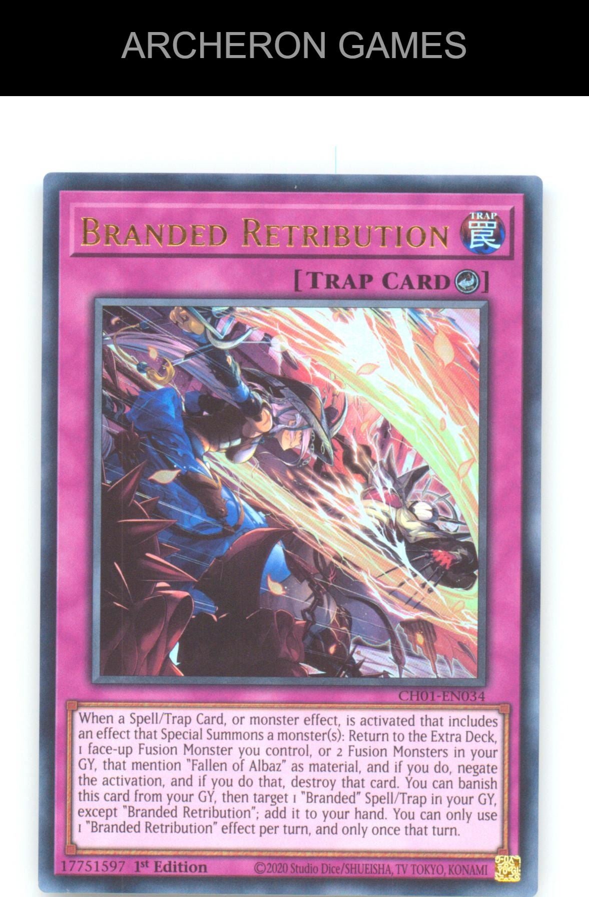 Branded Retribution Ultra Rare YUGIOH Card 1st Edition