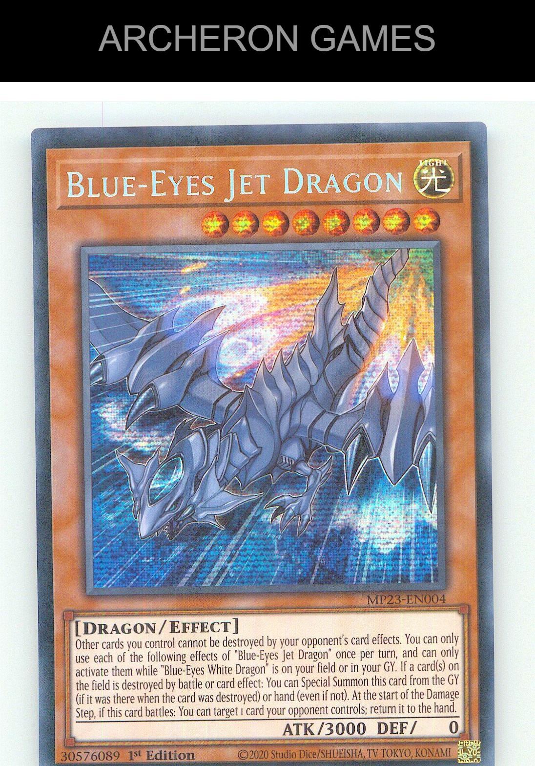 Blue-Eyes Jet Dragon Prismatic Secret Rare YUGIOH Card 1st Edition