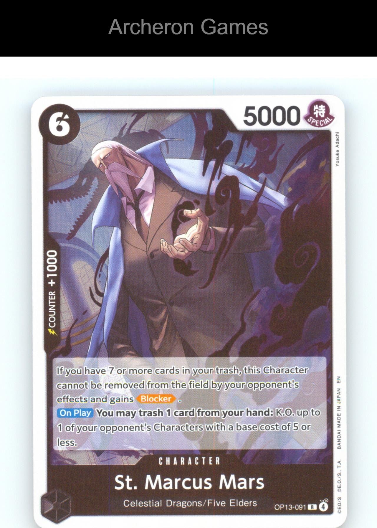 St. Marcus Mars OP13-091 R One Piece Card NM/EX+ Foil