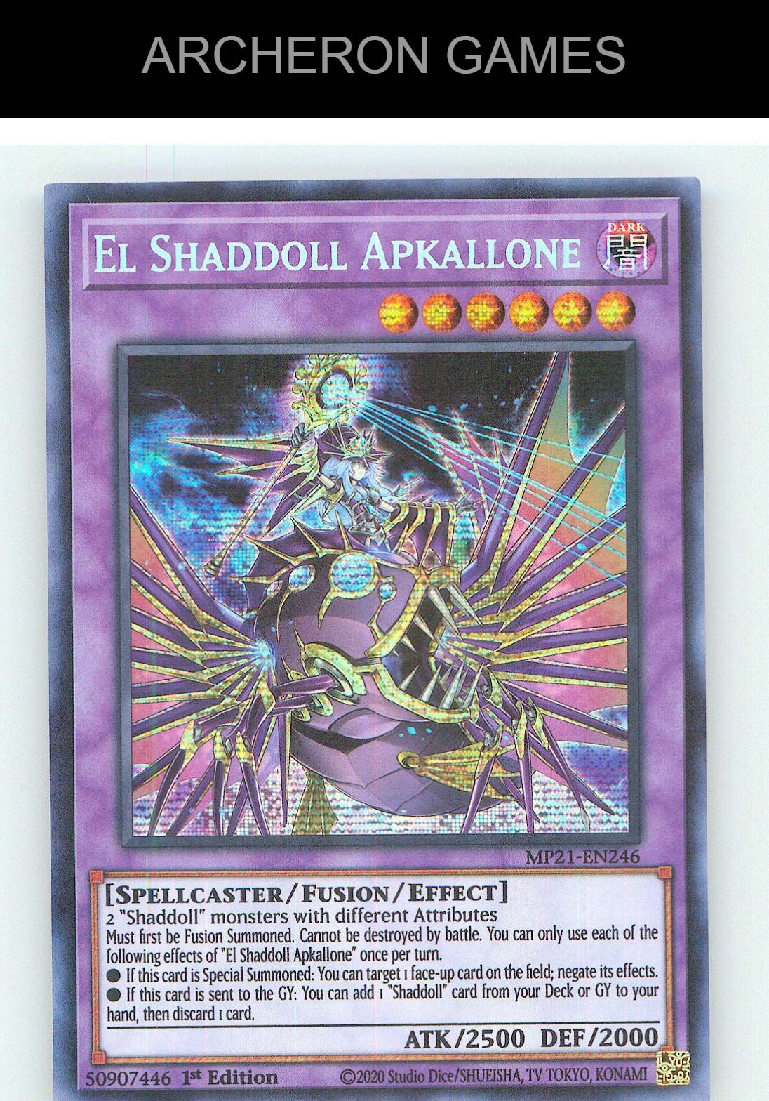 El Shaddoll Apkallone Prismatic Secret Rare YUGIOH Card 1st Edition