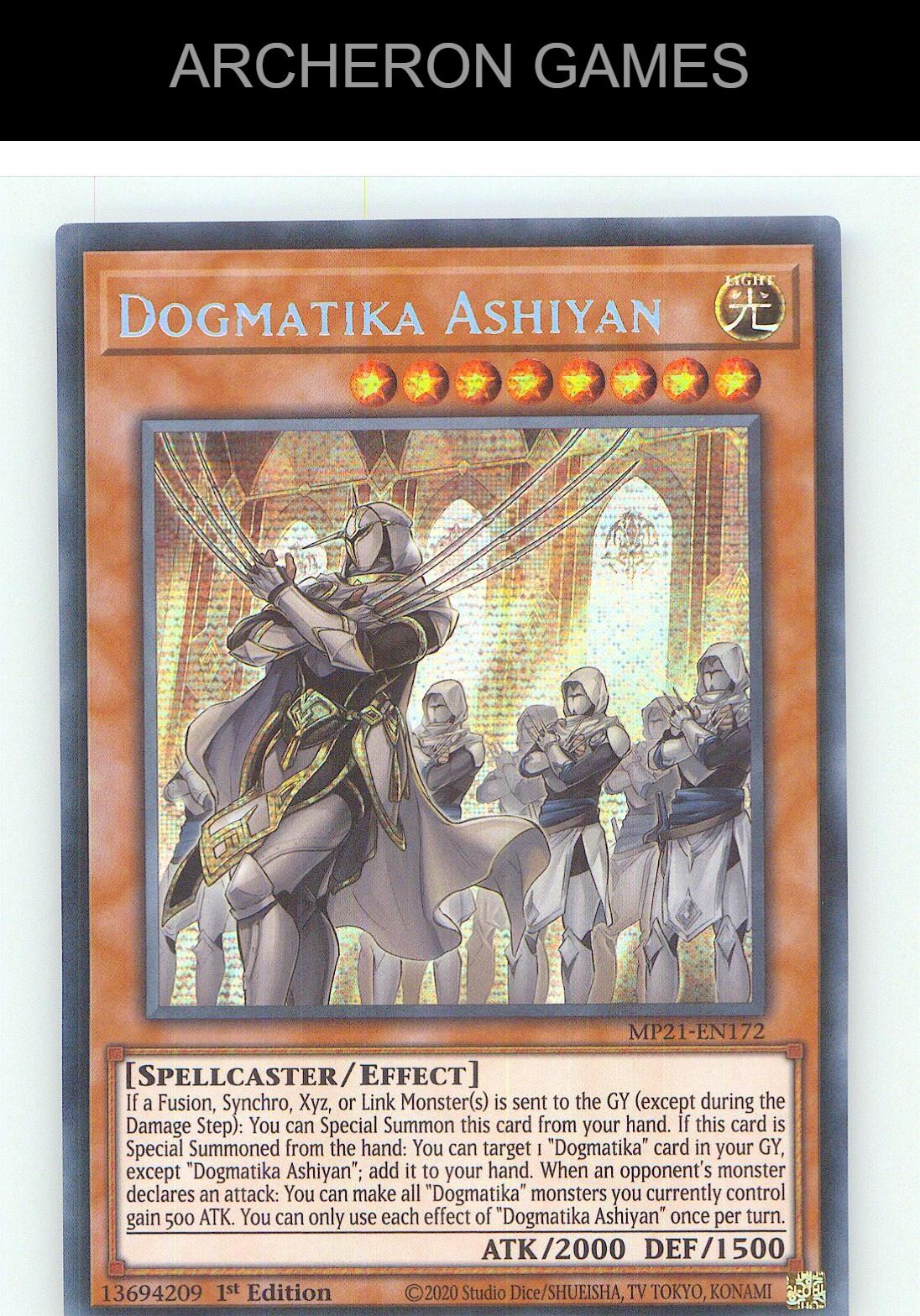 Dogmatika Ashiyan Prismatic Secret Rare YUGIOH Card 1st Edition