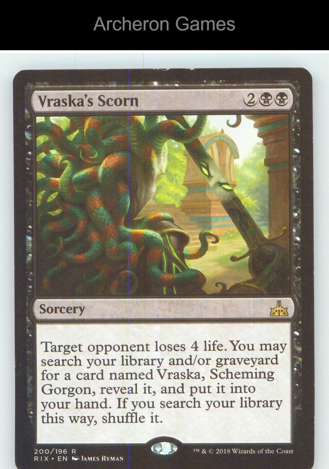 Vraska's Scorn RIX 200 R MTG Card NM/EX+