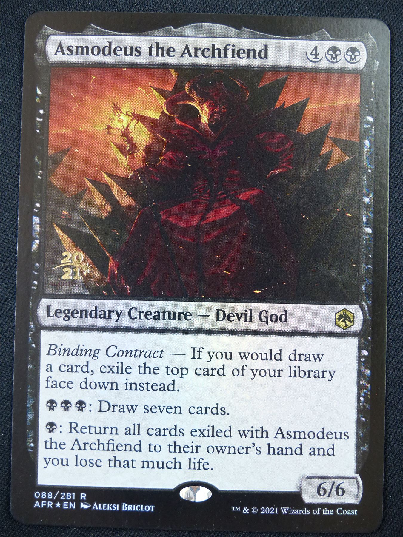 Asmodeus the Archfiend Pre-Release Promo Foil - AFR - Mtg Card #V9