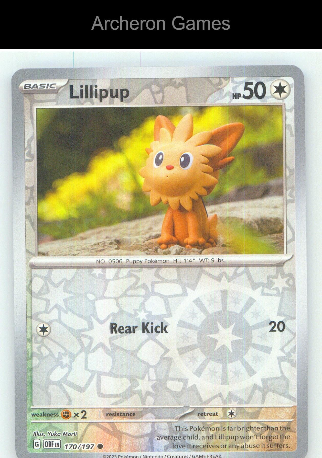 Pokemon Card Lillipup OBF 170/197 C Obsidian Flames Reverse Holo