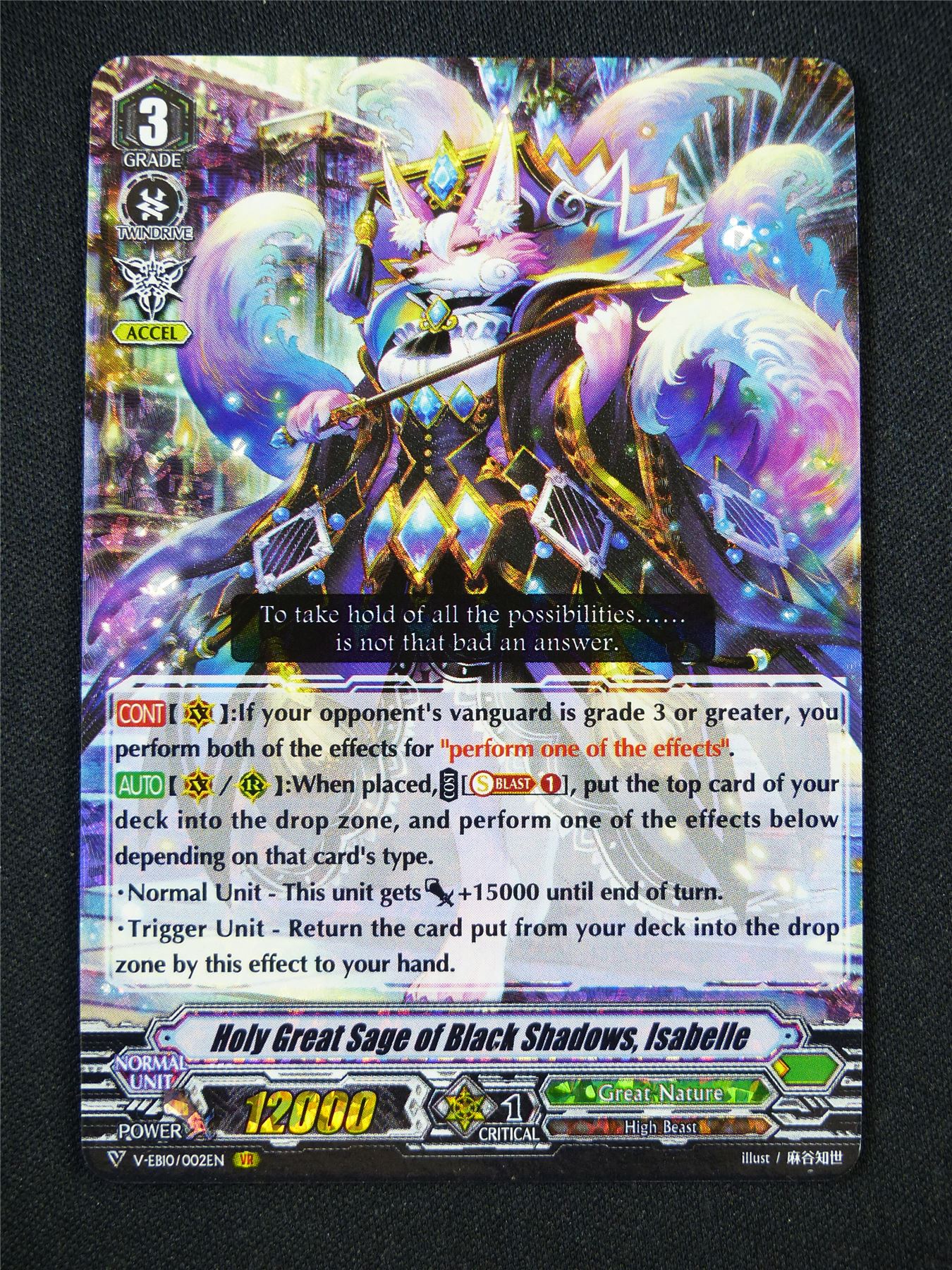 Holy Great Sage of Black Shadows Isabelle V-EB10 VR - Vanguard Card #331