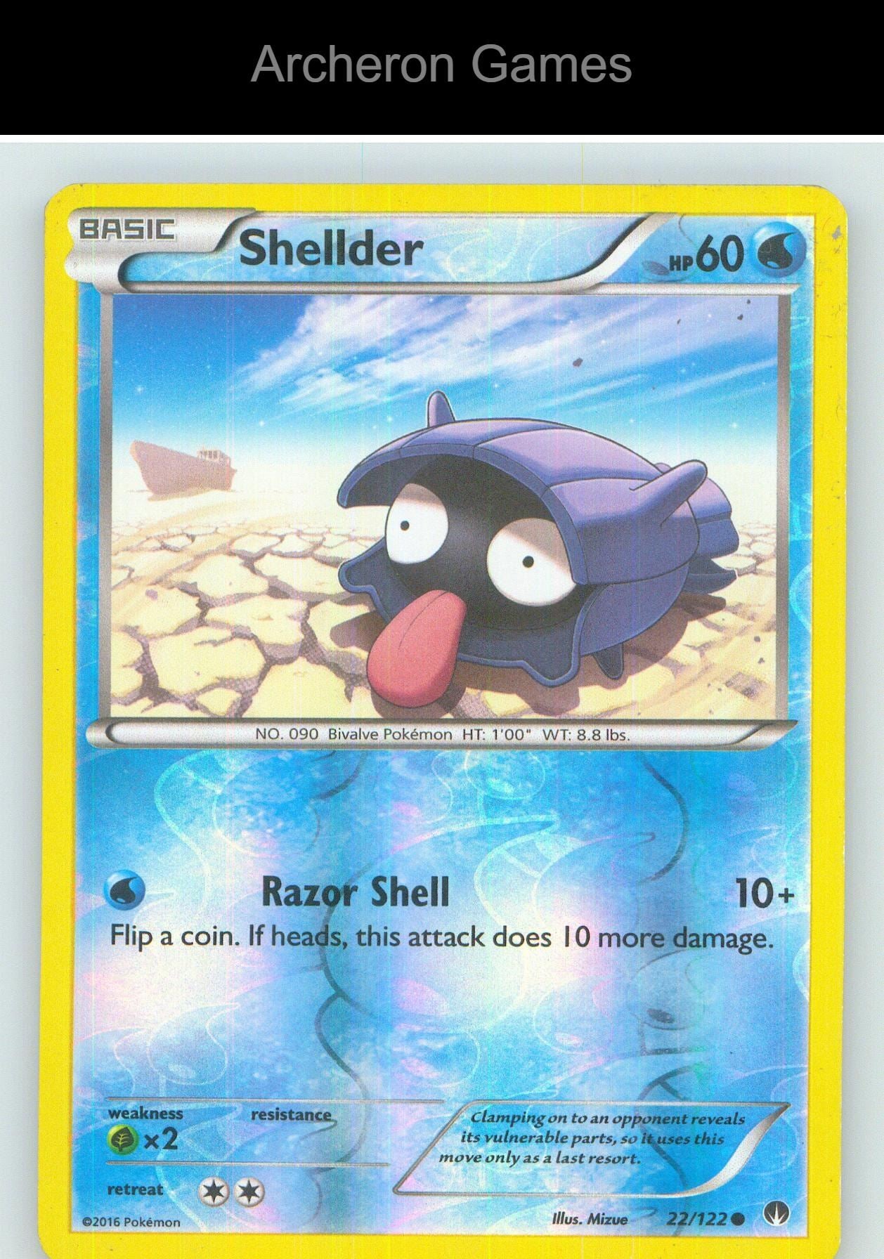 Pokemon Card Shellder BKP 22/122 C BREAKpoint Reverse Holo