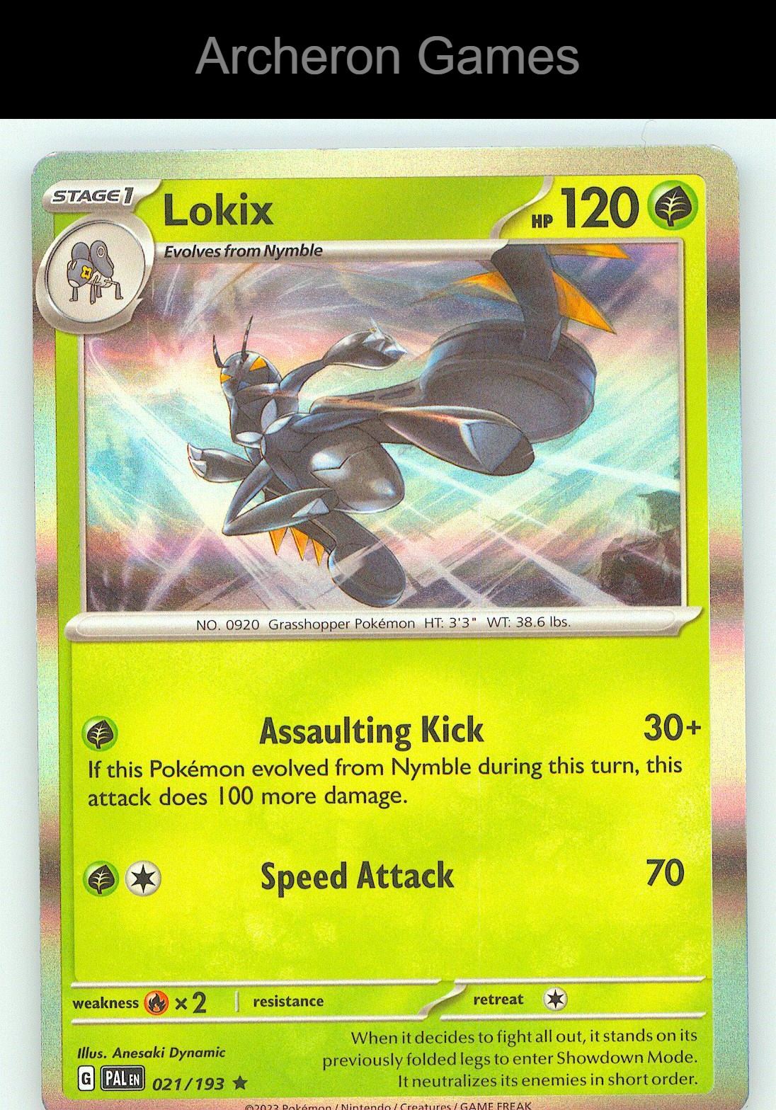 Pokemon Card Lokix PAL 021/193 R Paldea Evolved Holo
