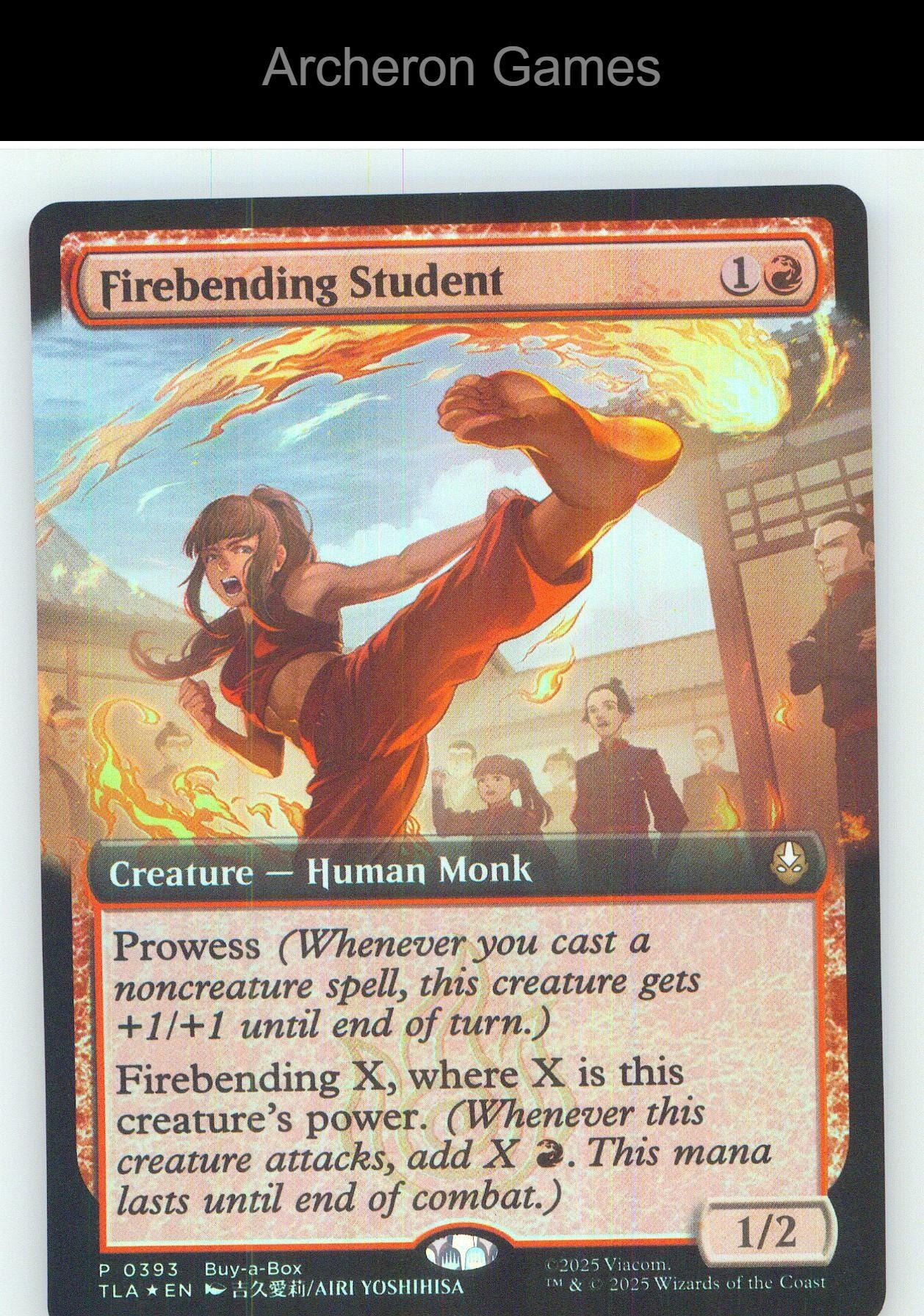Firebending Student (Extended Art) 393 R MTG Card NM/EX+ Foil