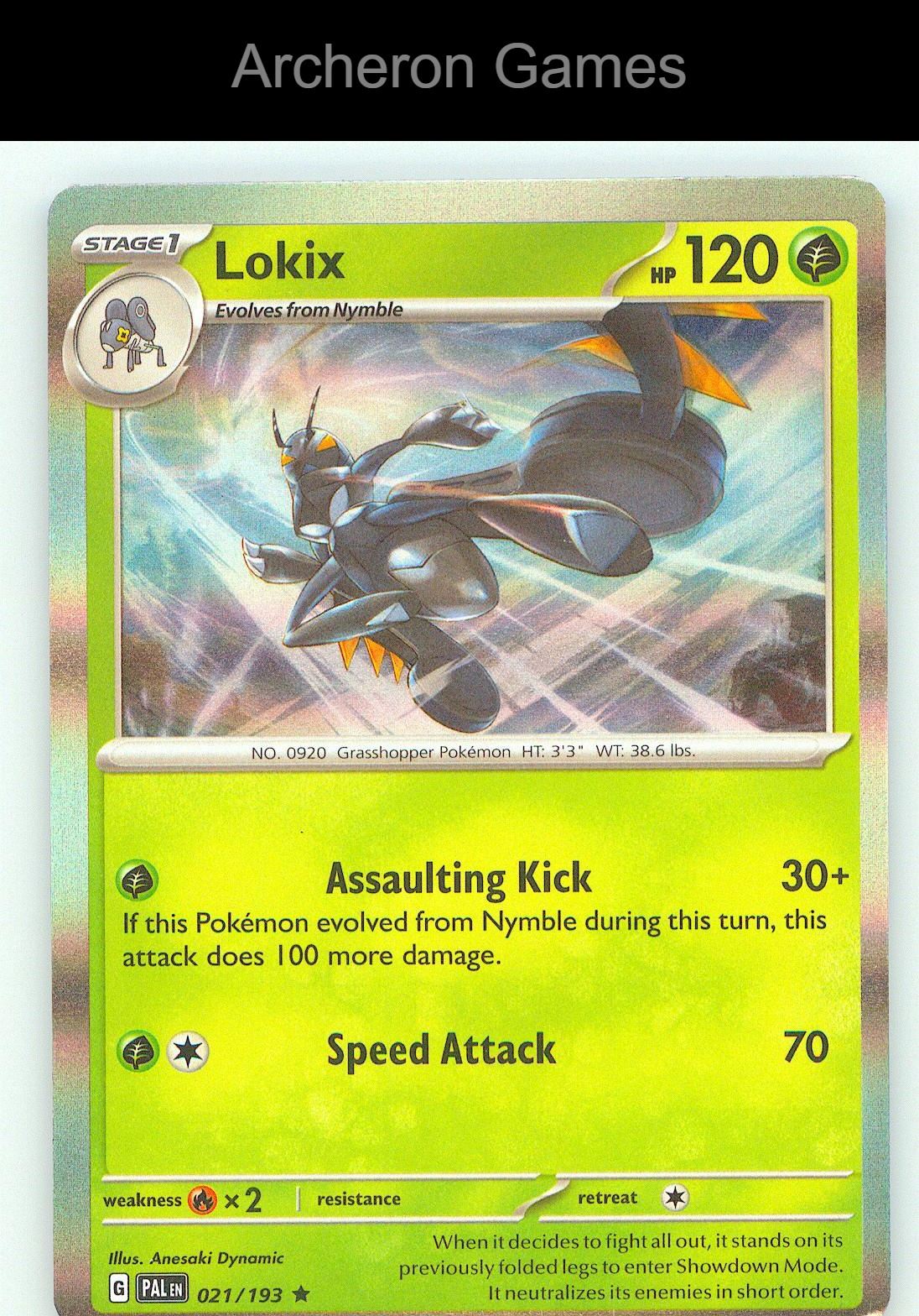 Pokemon Card Lokix PAL 021/193 R Paldea Evolved Holo