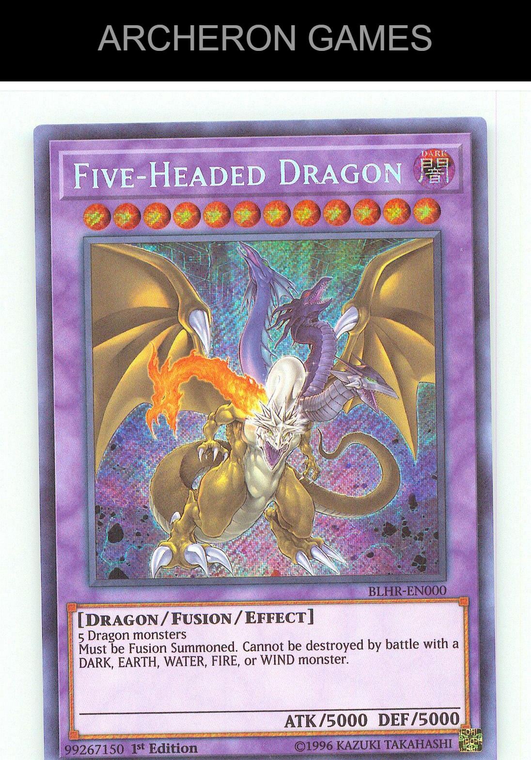 Five-Headed Dragon SEC YUGIOH Card 1st Edition