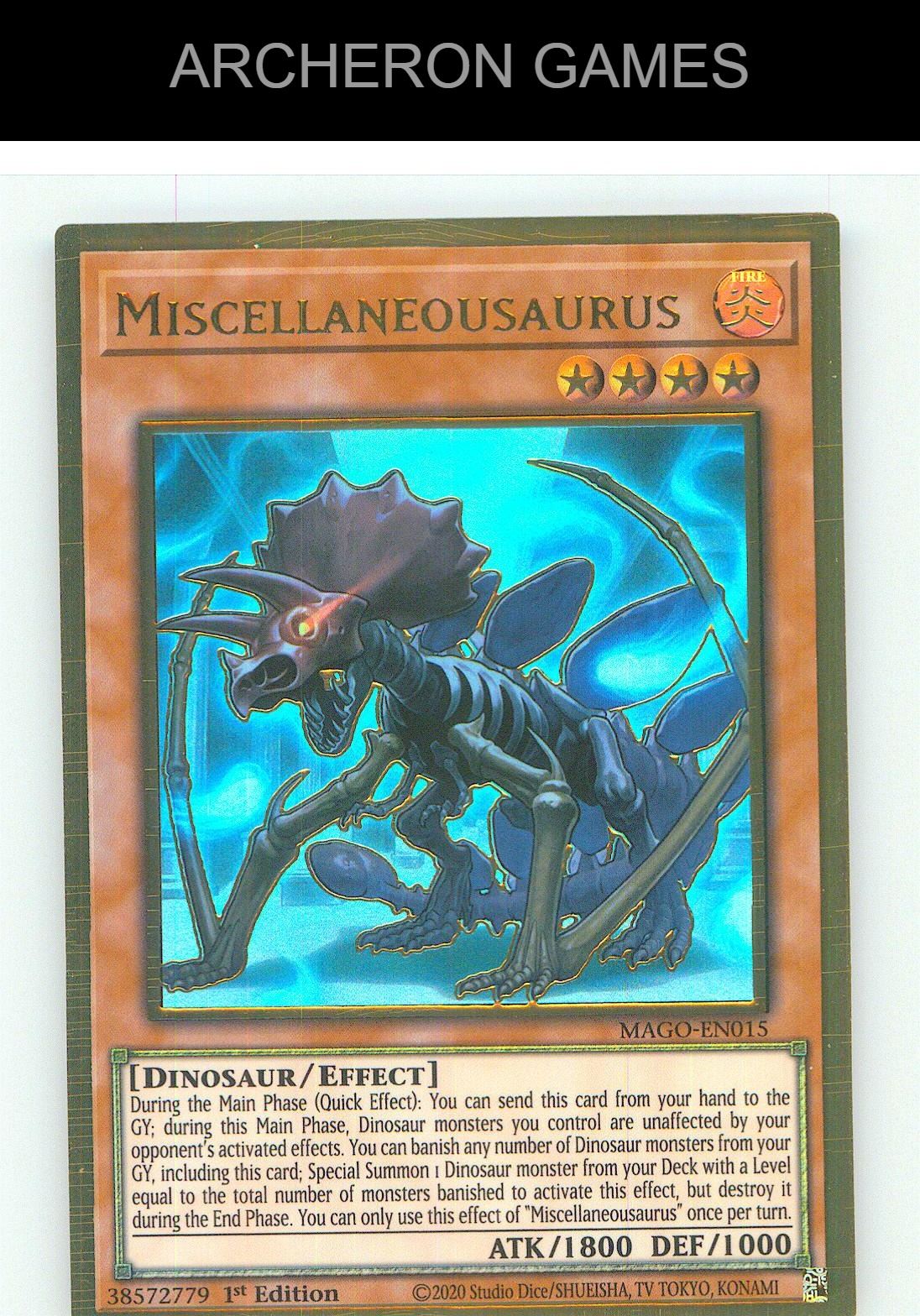 Miscellaneousaurus Premium Gold Rare YUGIOH Card 1st Edition