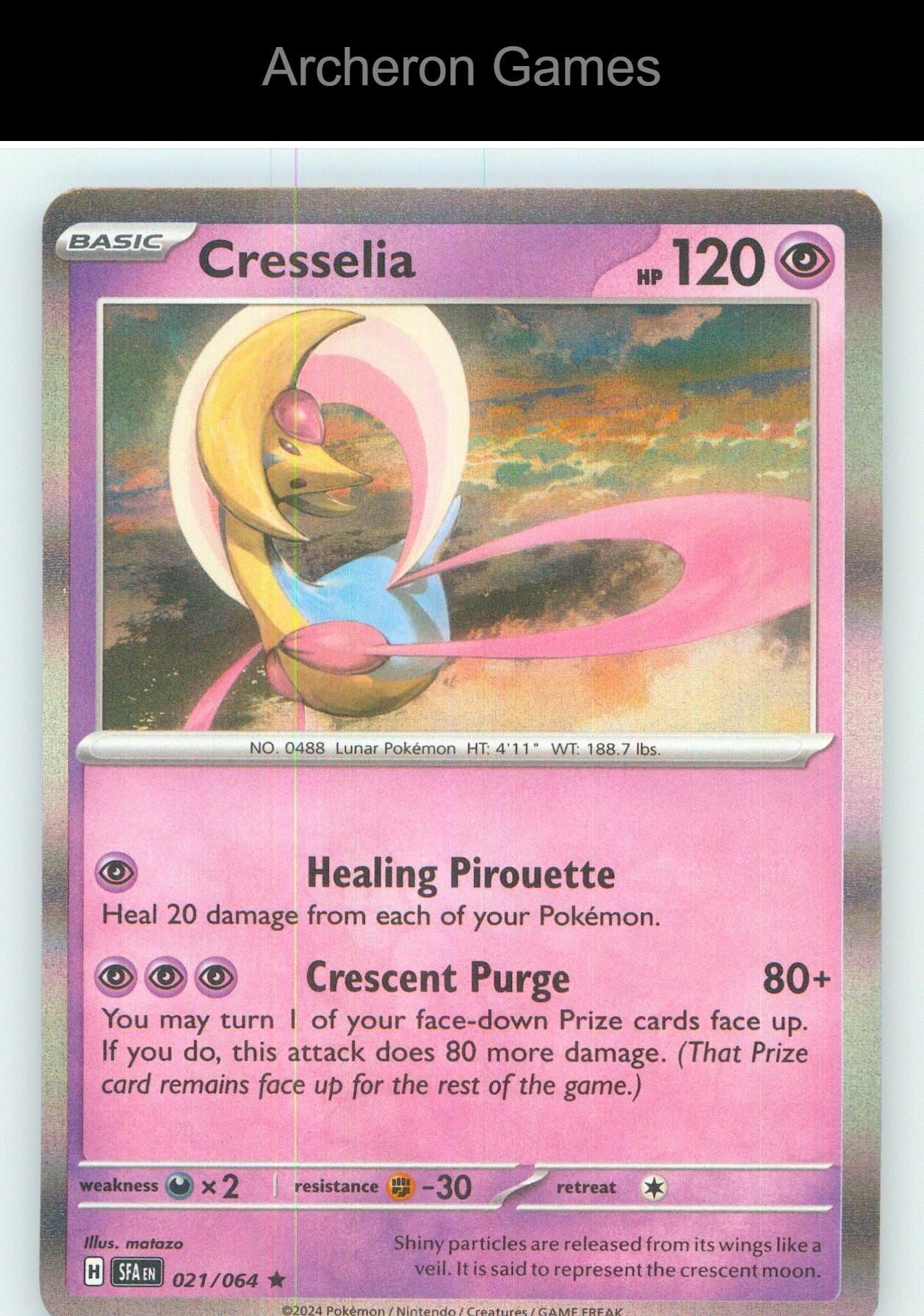 Pokemon Card Cresselia SFA 021/064 R Shrouded Fable Holo