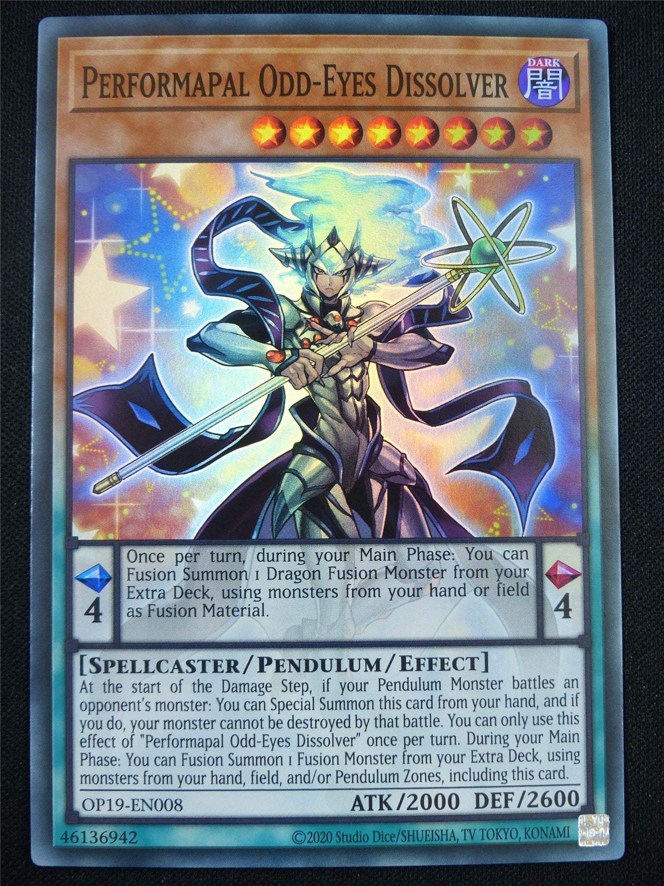 Performapal Odd-Eyes Dissolver OP19 Super Rare - Yugioh Card #5B Performapal Odd-Eyes Dissolver OP19 Super Rare - Yugioh Card #5B