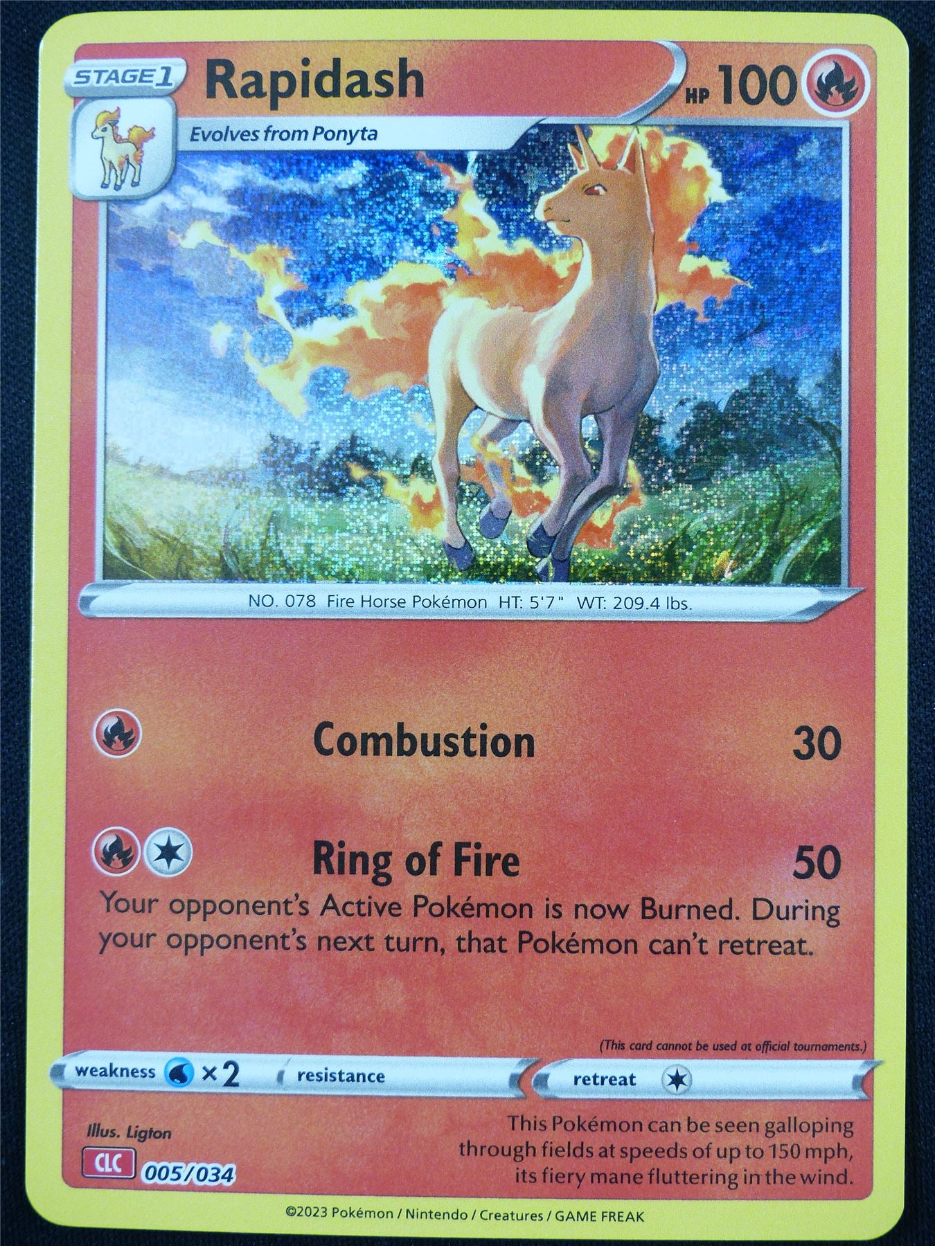 Rapidash 005/034 Holo CLC - Classic Pokemon Card #4C6 Archeron Rapidash 005/034 Holo CLC - Classic Pokemon Card #4C6 Archeron