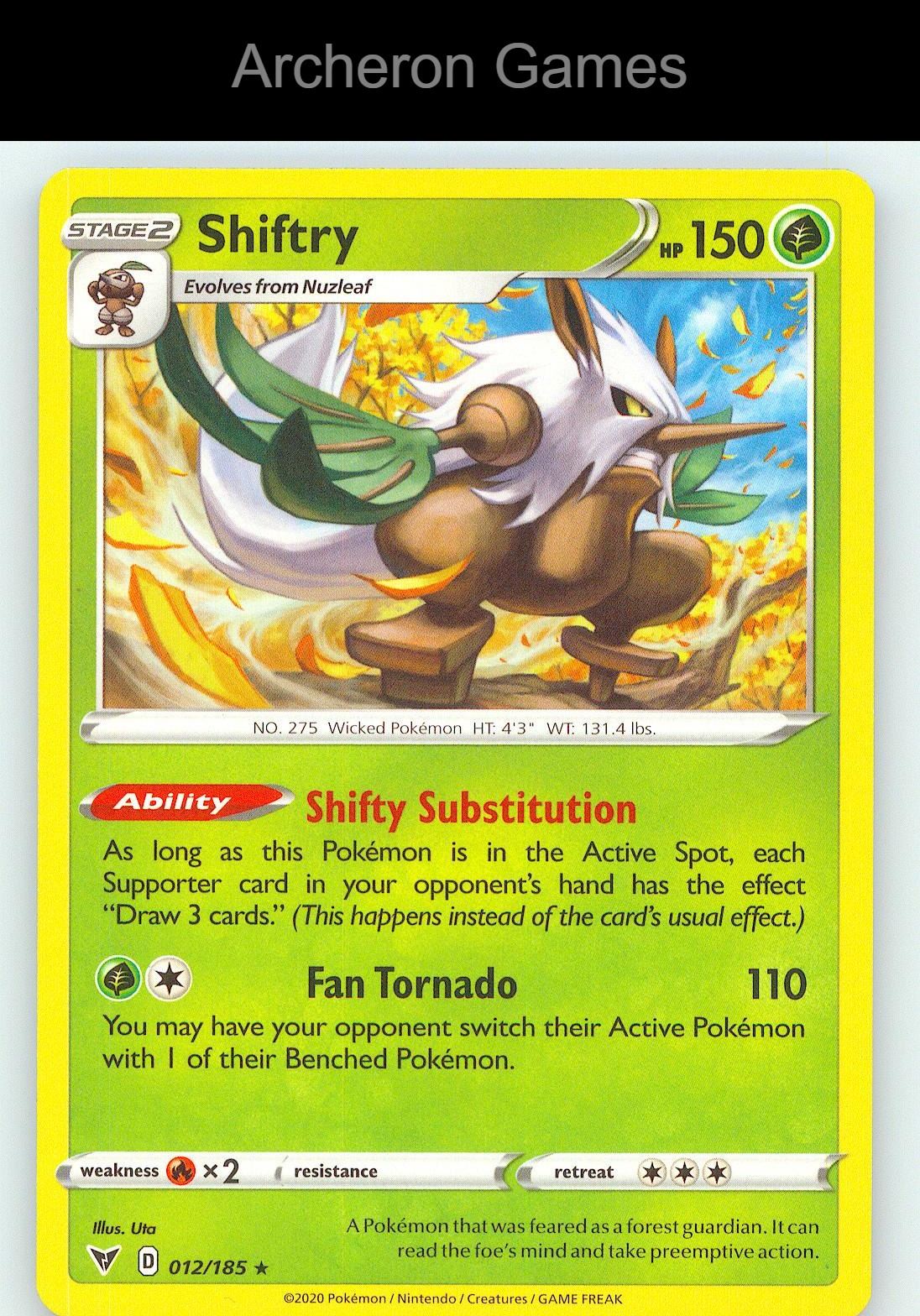 Pokemon Card Shiftry VIV 012/185 R Vivid Voltage