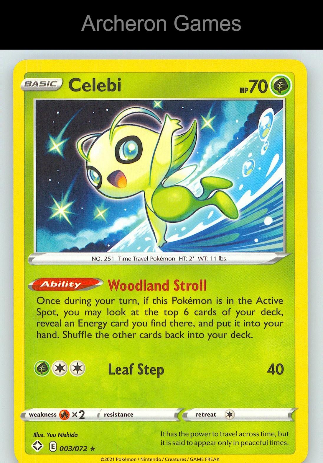 Pokemon Card Celebi SHF 003/072 R Shining Fates