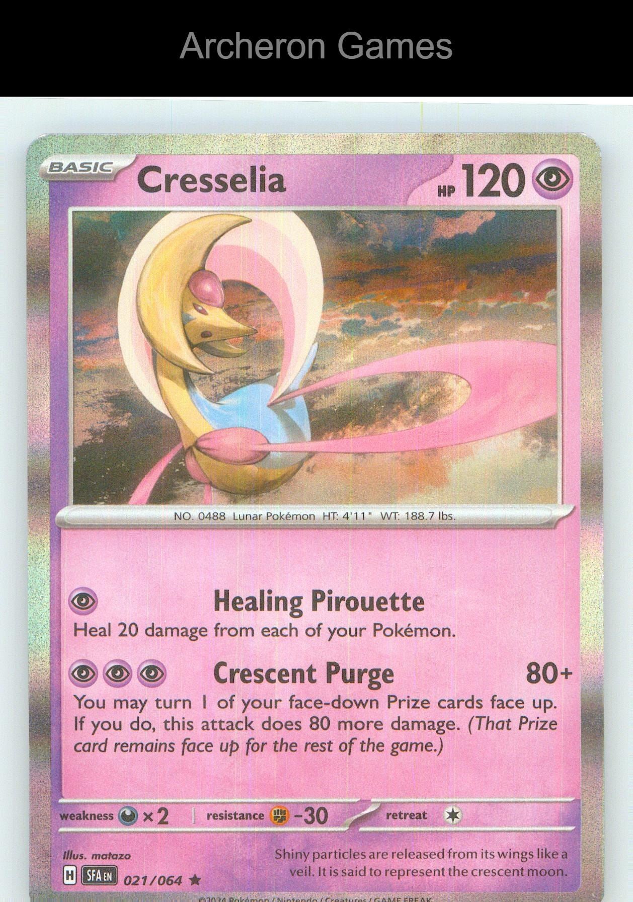 Pokemon Card Cresselia SFA 021/064 R Shrouded Fable Holo