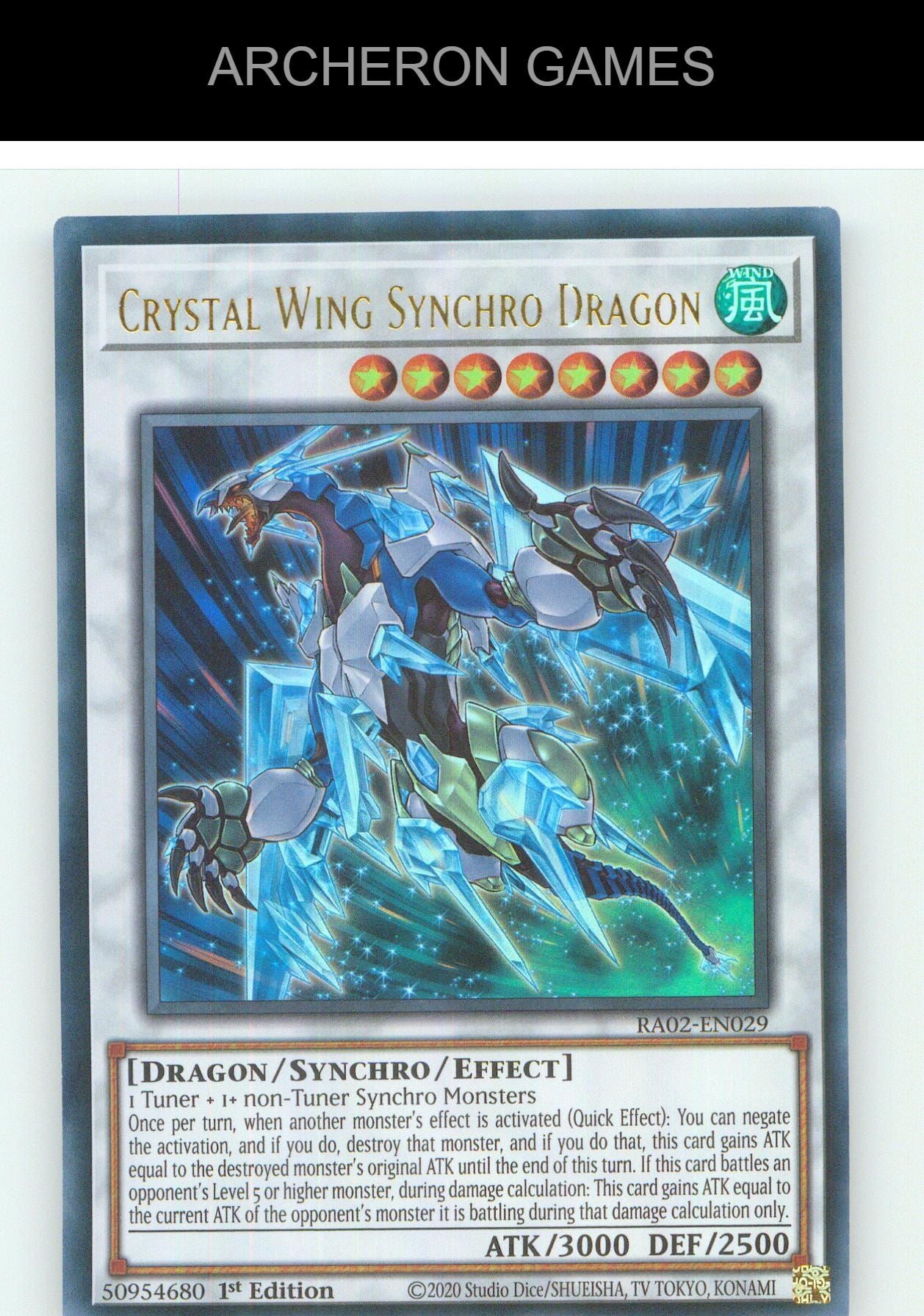 Crystal Wing Synchro Dragon (UR) UR YUGIOH Card 1st Edition