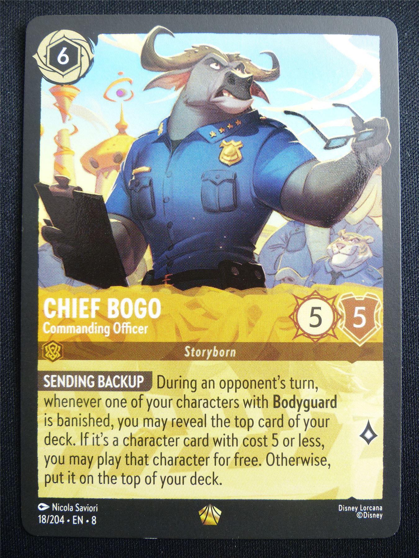 Chief Bogo Commanding Officer 18/204 - Lorcana Card #4F9