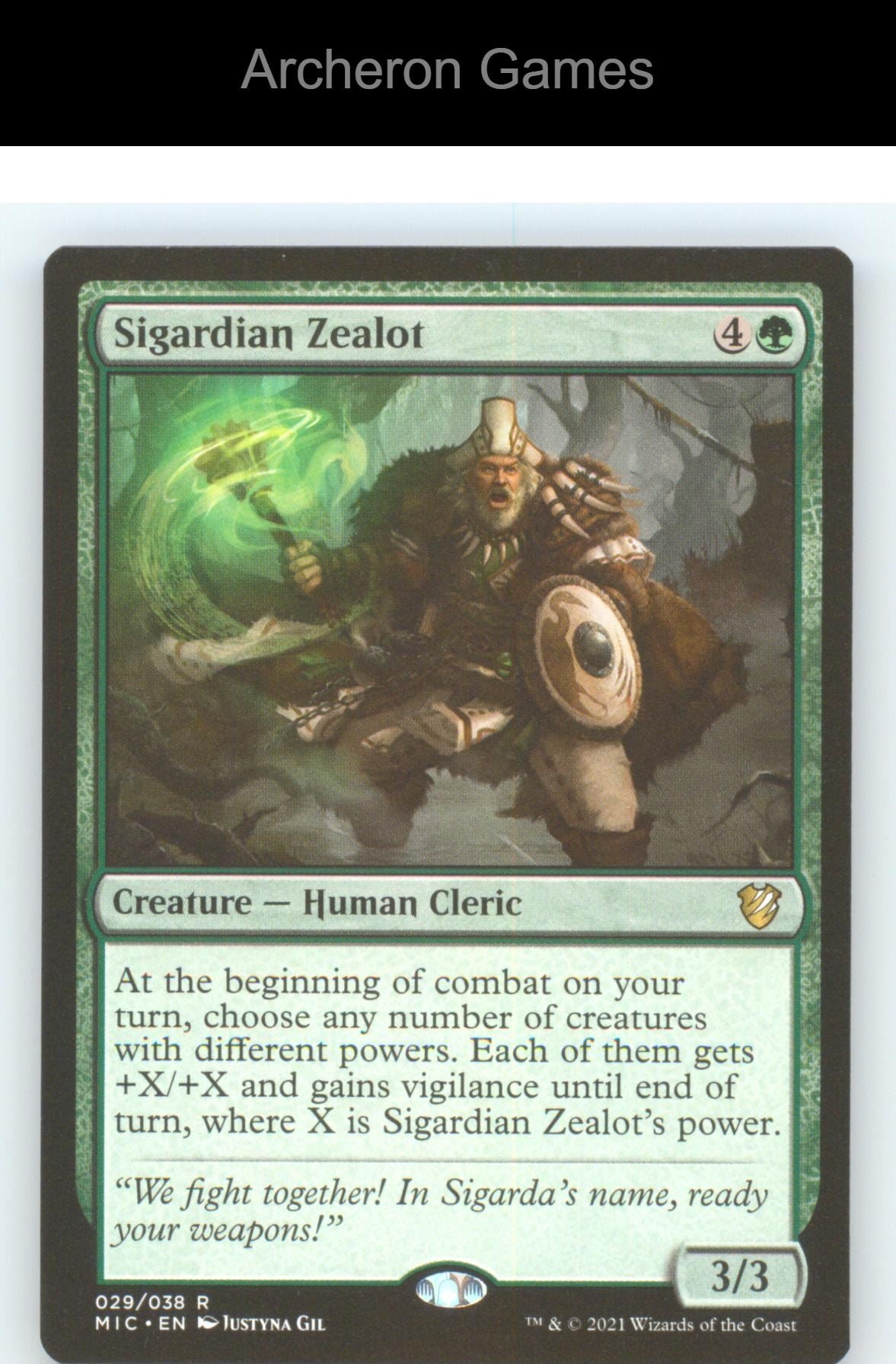 Sigardian Zealot MIC 29 R MTG Card NM/EX+