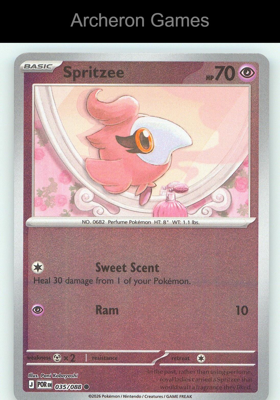 Pokemon Card Spritzee ME03 035/088 C Perfect Order Reverse Holo