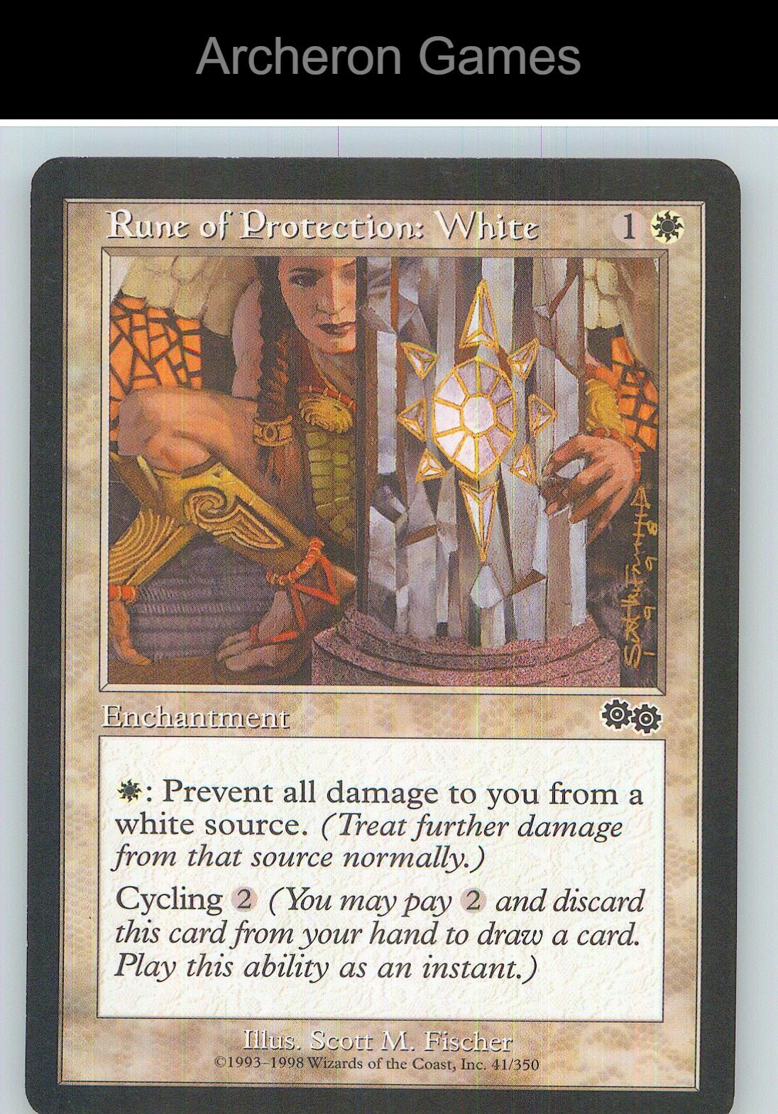 Rune of Protection: White USG 41 C MTG Card NM/EX+