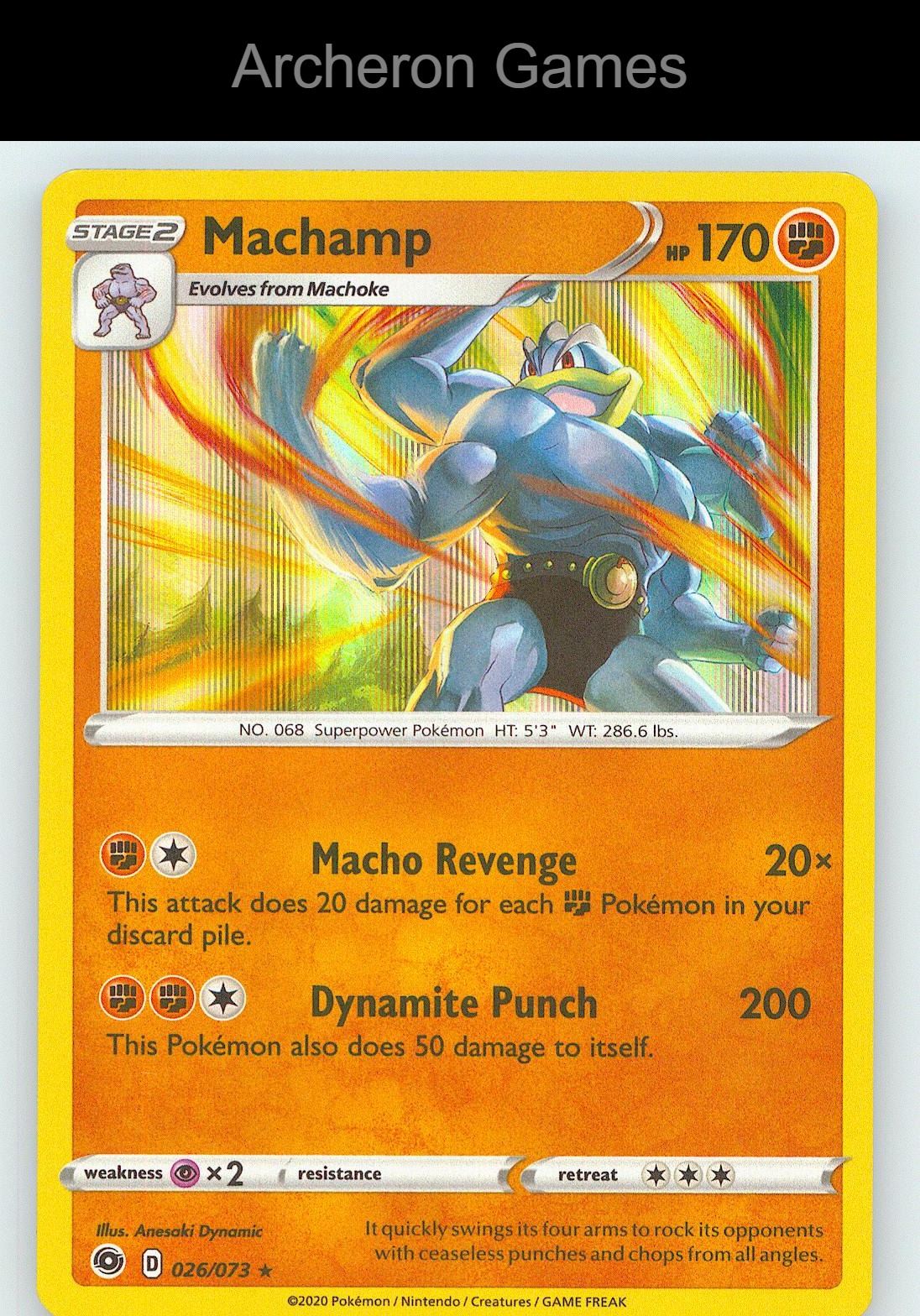 Pokemon Card Machamp CPA 026/073 Line Holo R Champion's Path