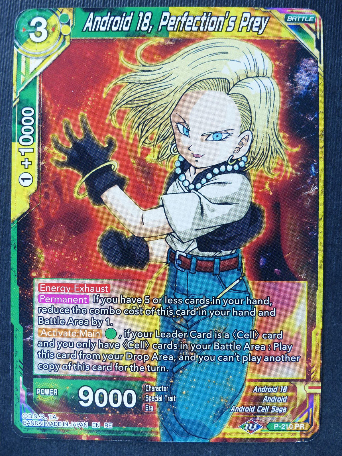 Android 18 Perfection's Prey - Mythic Booster - Dragon Ball Super Card #44S