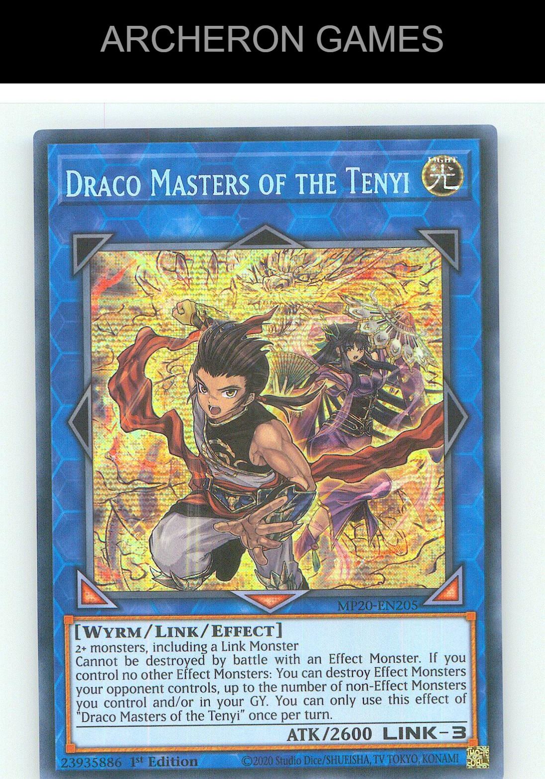 Draco Masters of the Tenyi Prismatic Secret Rare YUGIOH Card 1st Edition