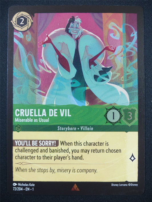 Cruella De Vil Miserable as Usual 72/204 Foil - Lorcana Card #5KI