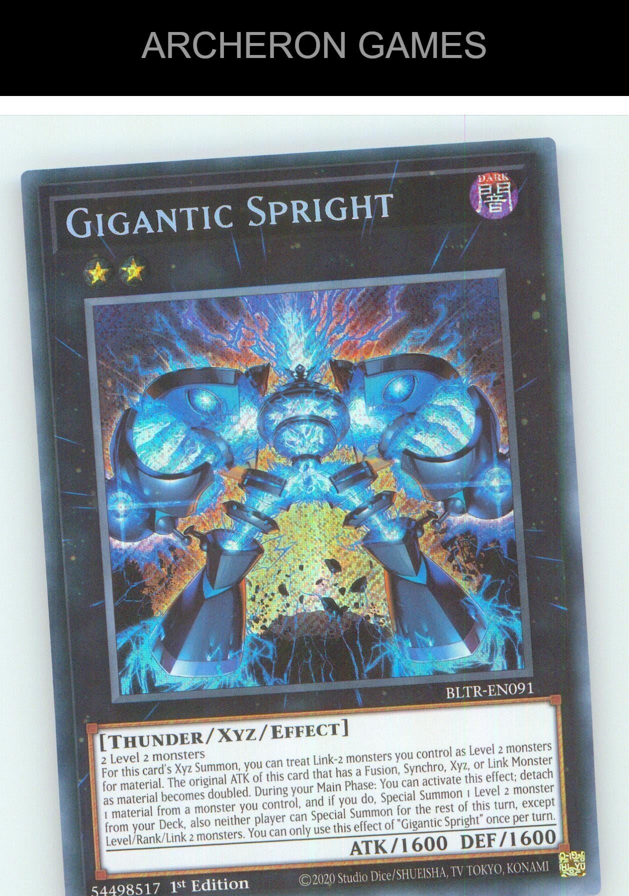 Gigantic Spright SEC YUGIOH Card 1st Edition