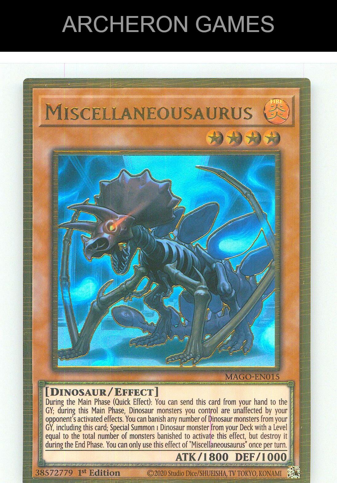 Miscellaneousaurus Premium Gold Rare YUGIOH Card 1st Edition