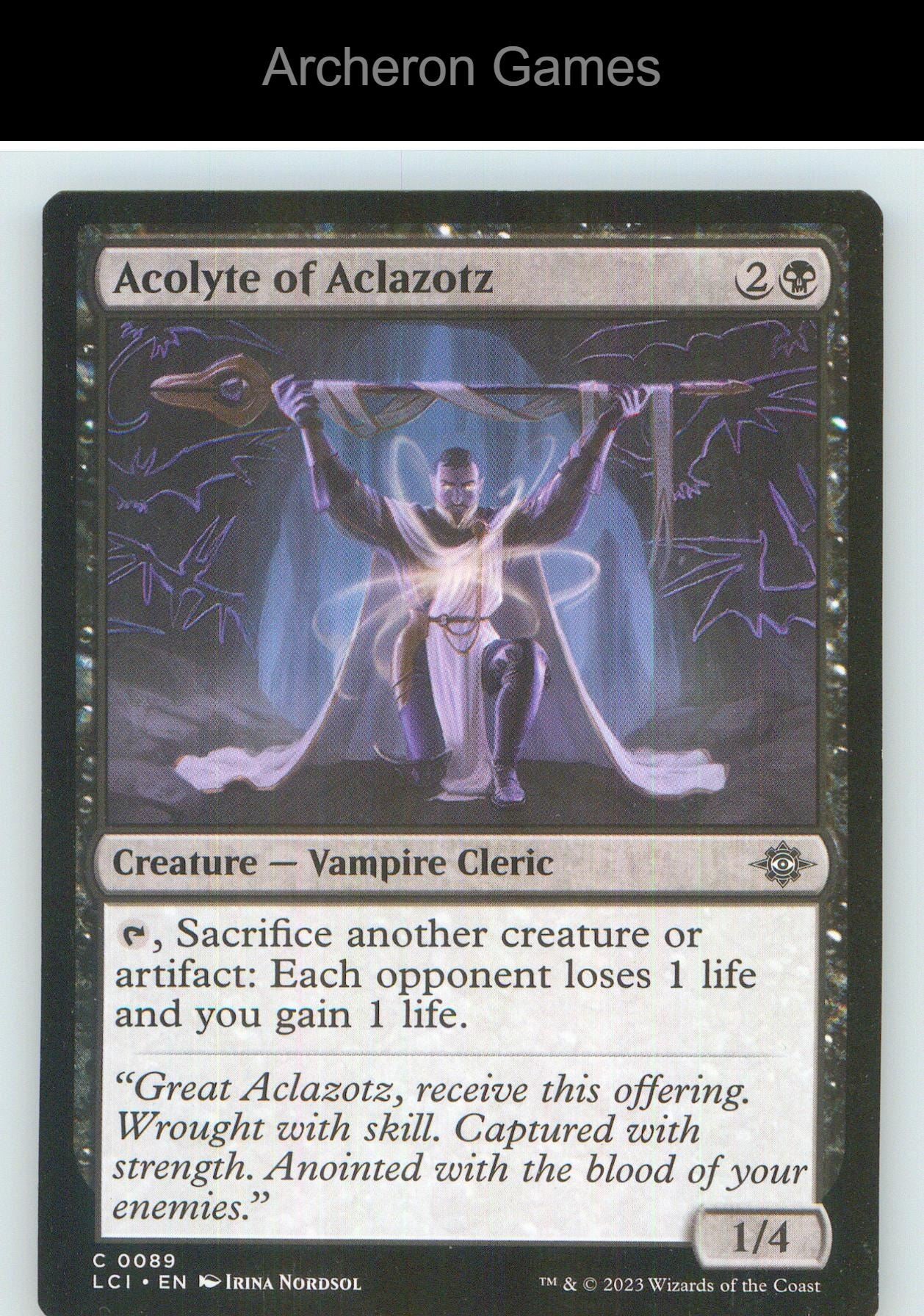 Acolyte of Aclazotz LCI 89 C MTG Card NM/EX+