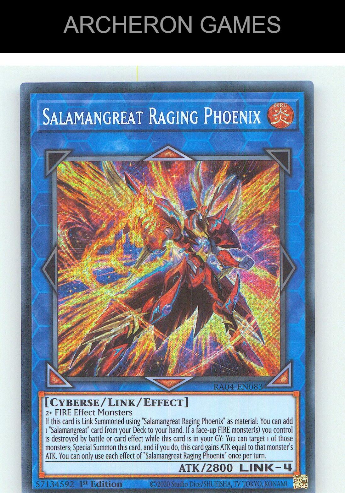 Salamangreat Raging Phoenix (Secret Rare) SEC YUGIOH Card 1st Edition