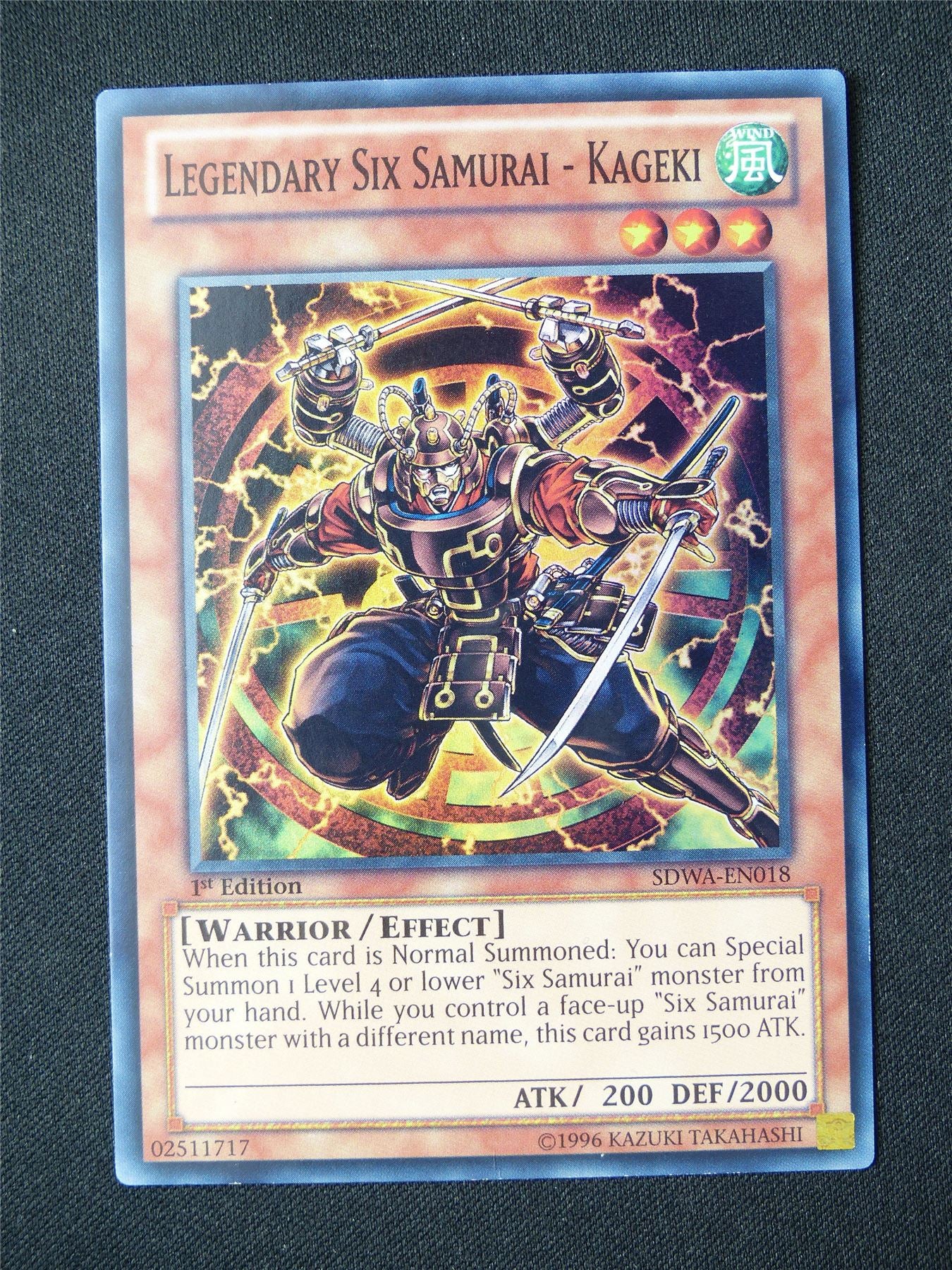 Legendary Six Samurai - Kageki SDWA Super Rare - Yugioh Card #1TF