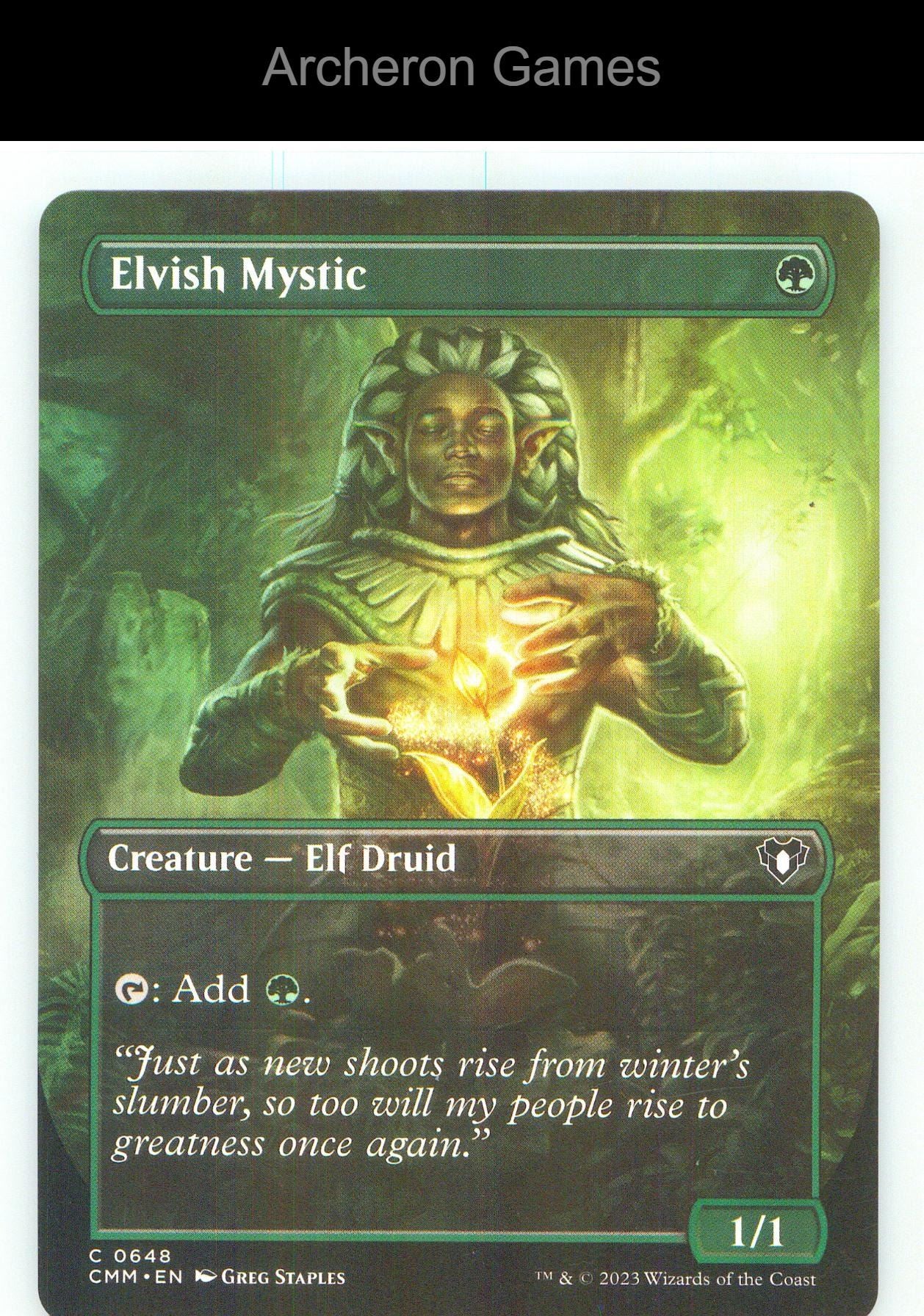 Elvish Mystic (Borderless) CMM 648 C MTG Card NM/EX+