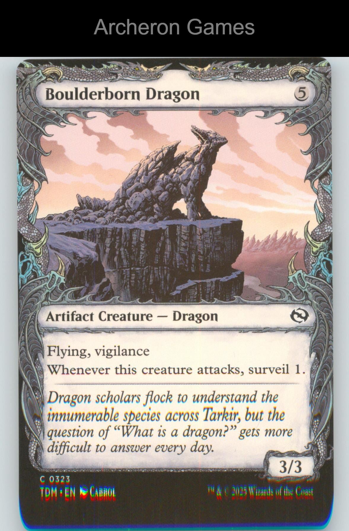 Boulderborn Dragon (Showcase) TDM 323 C MTG Card Tarkir: Dragonstorm