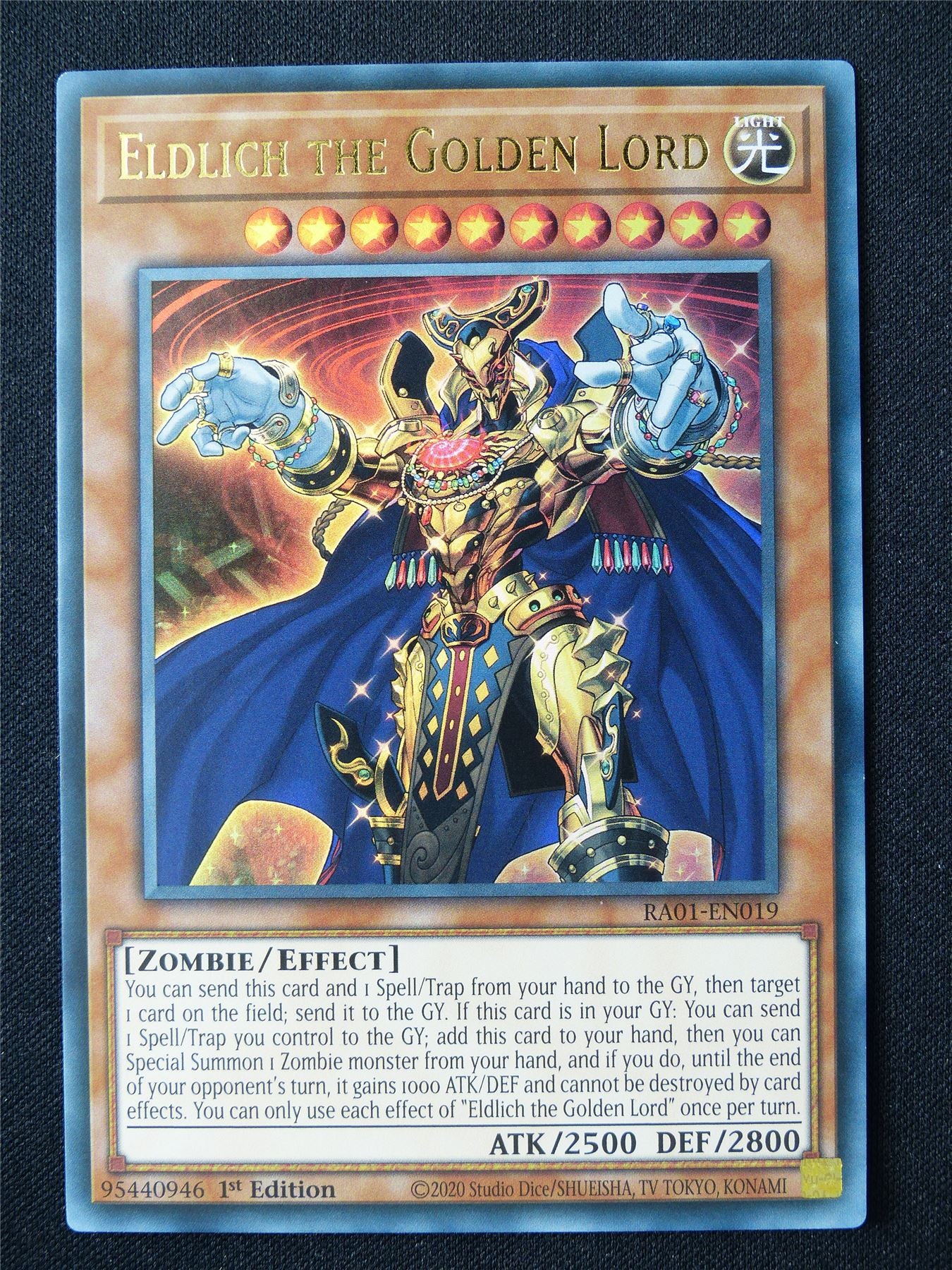 yugioh gold ultra rare cards Eldlich the Golden Lord RA01 Ultra Rare