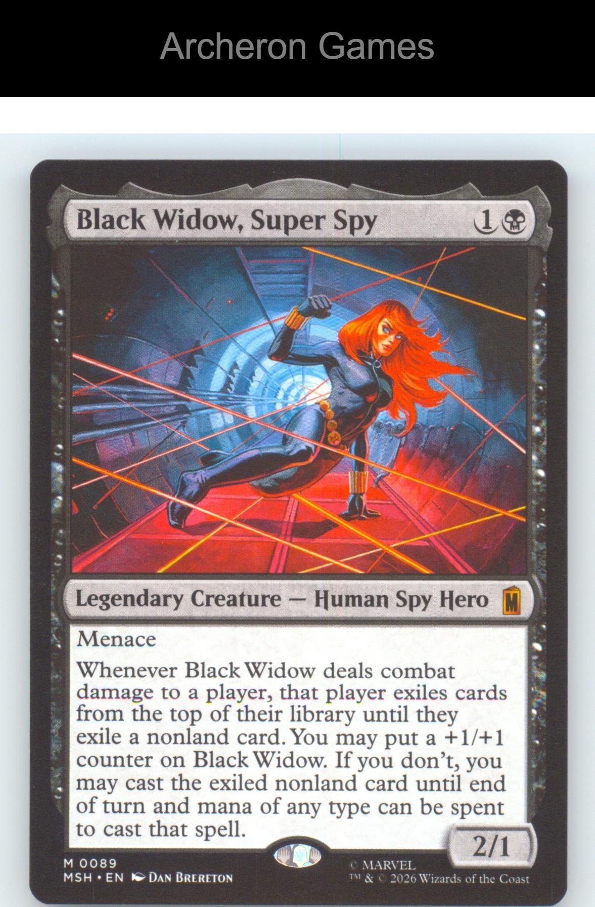 Black Widow, Super Spy MSH 89 Mythic MTG Card Marvel Super Heroes