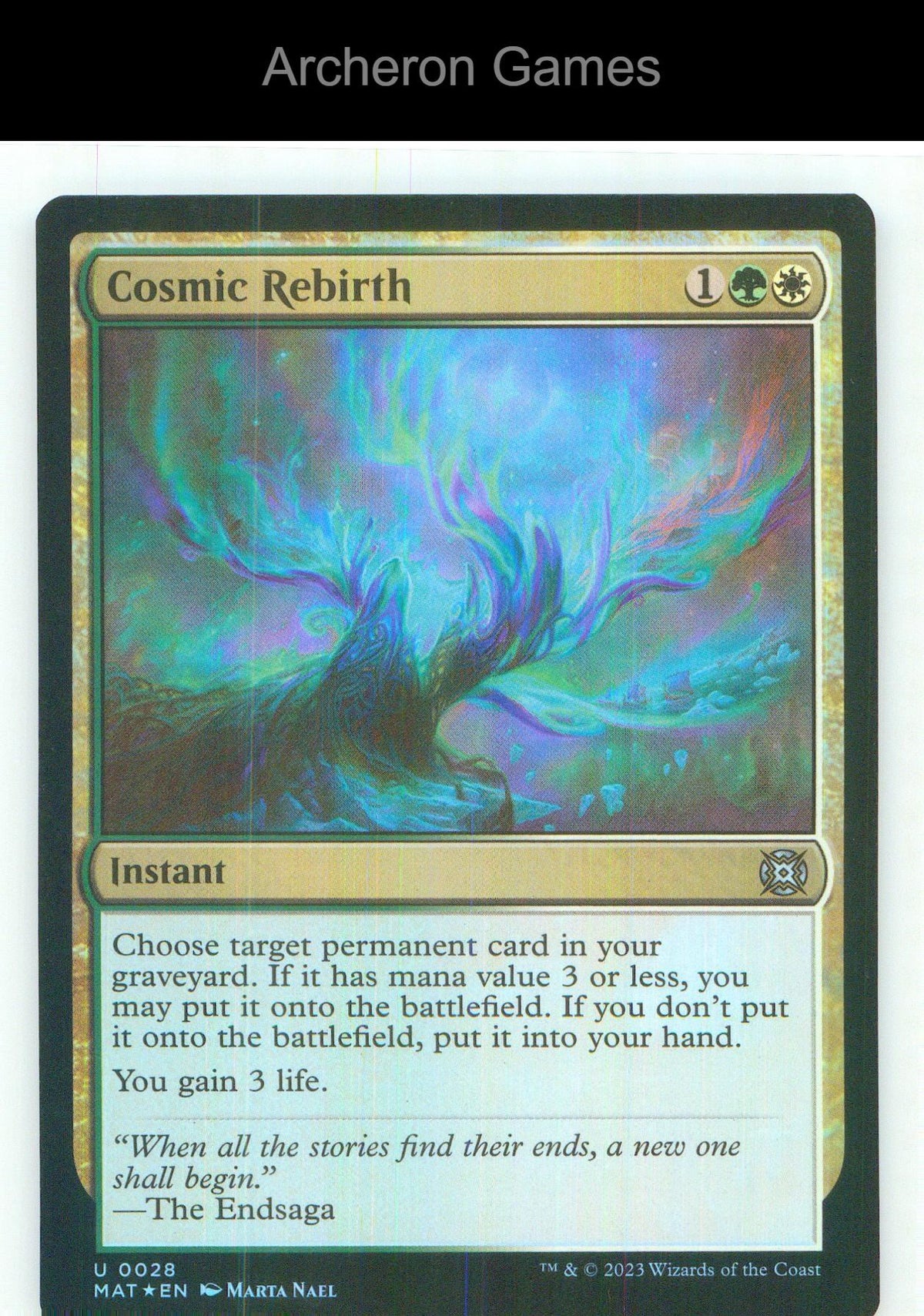 Cosmic Rebirth MAT 28 UC MTG Card NM/EX+ Foil