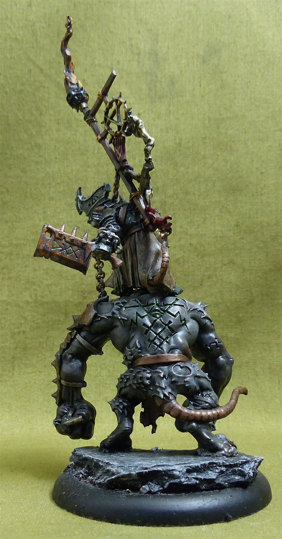Clawlord on Rat Ogre painted - Skaven - Warhammer AoS #53Z