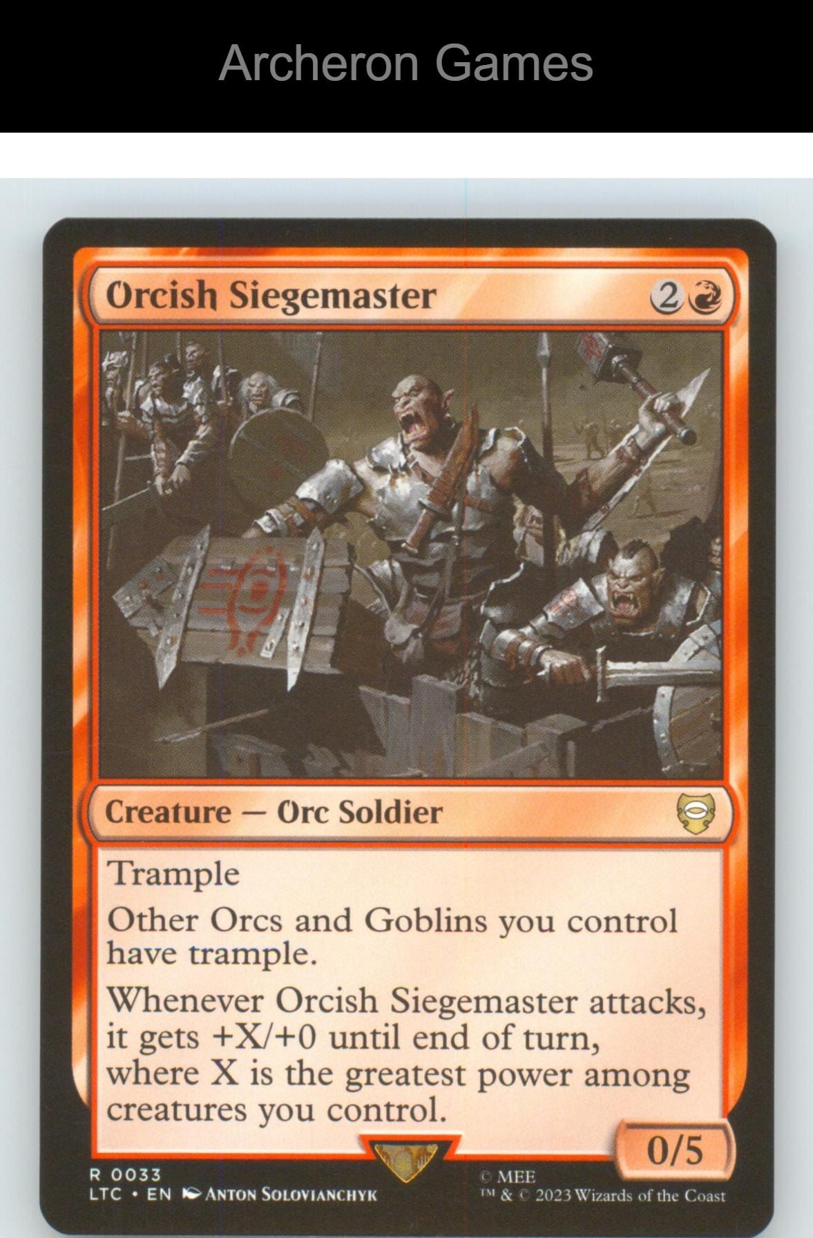 Orcish Siegemaster LTC 33 R MTG Card NM/EX+